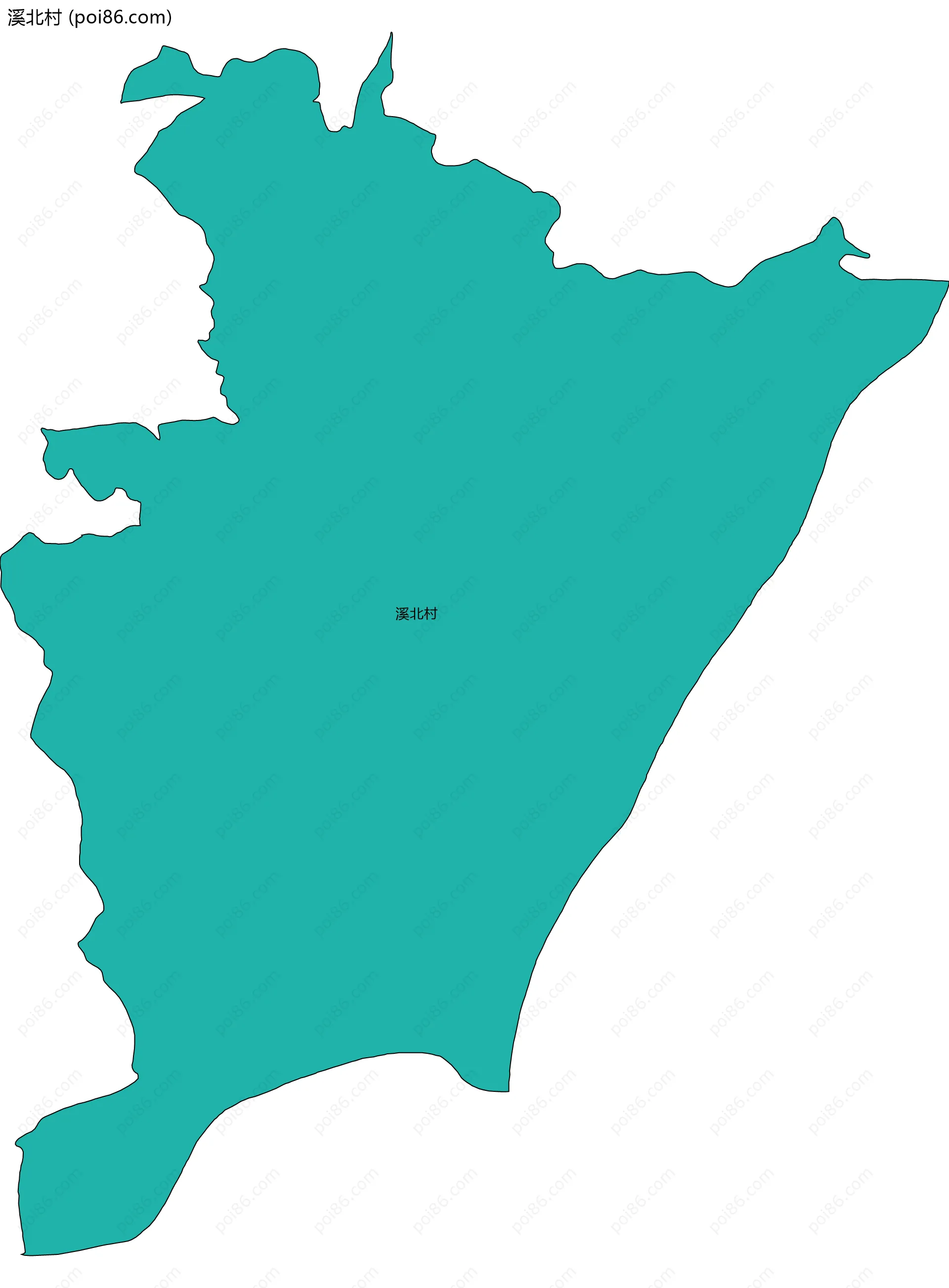 溪北村边界地图