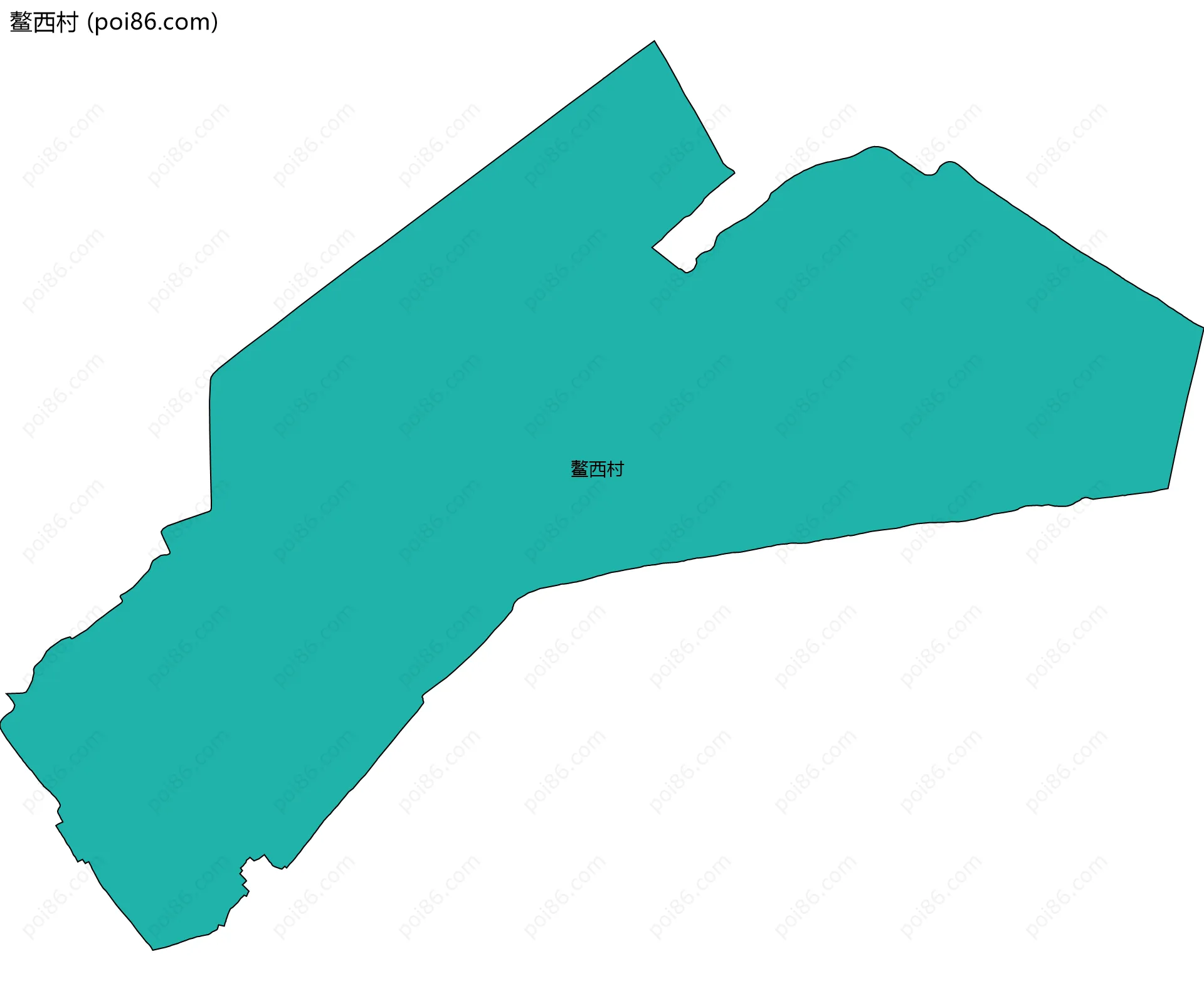 鳌西村边界地图