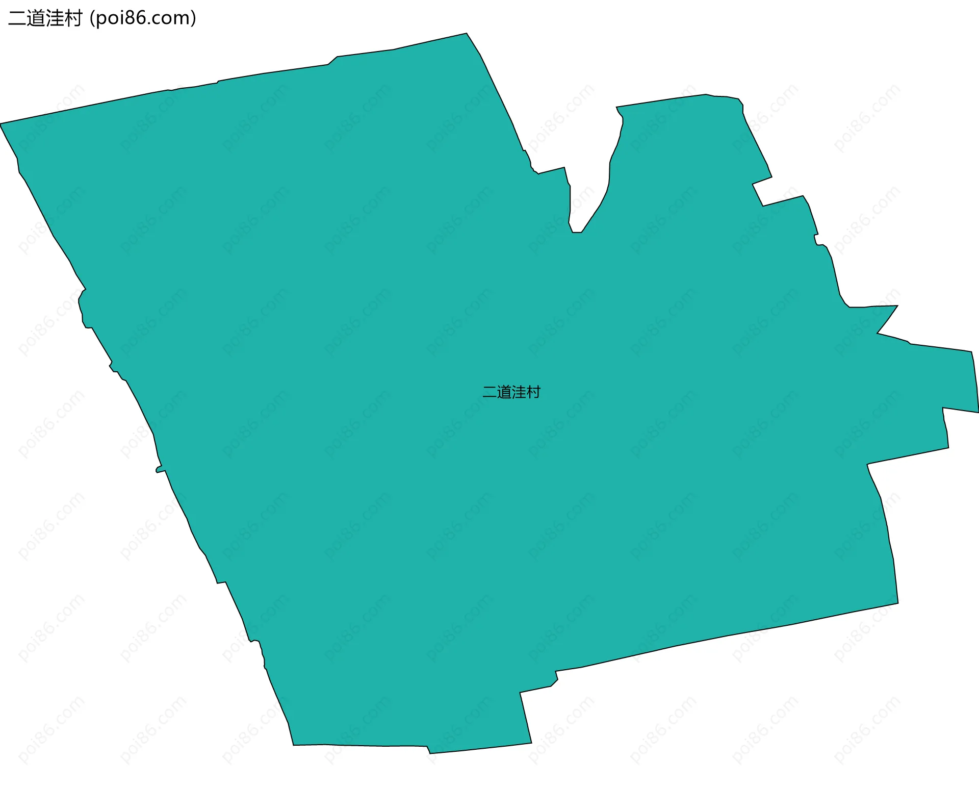 二道洼村边界地图