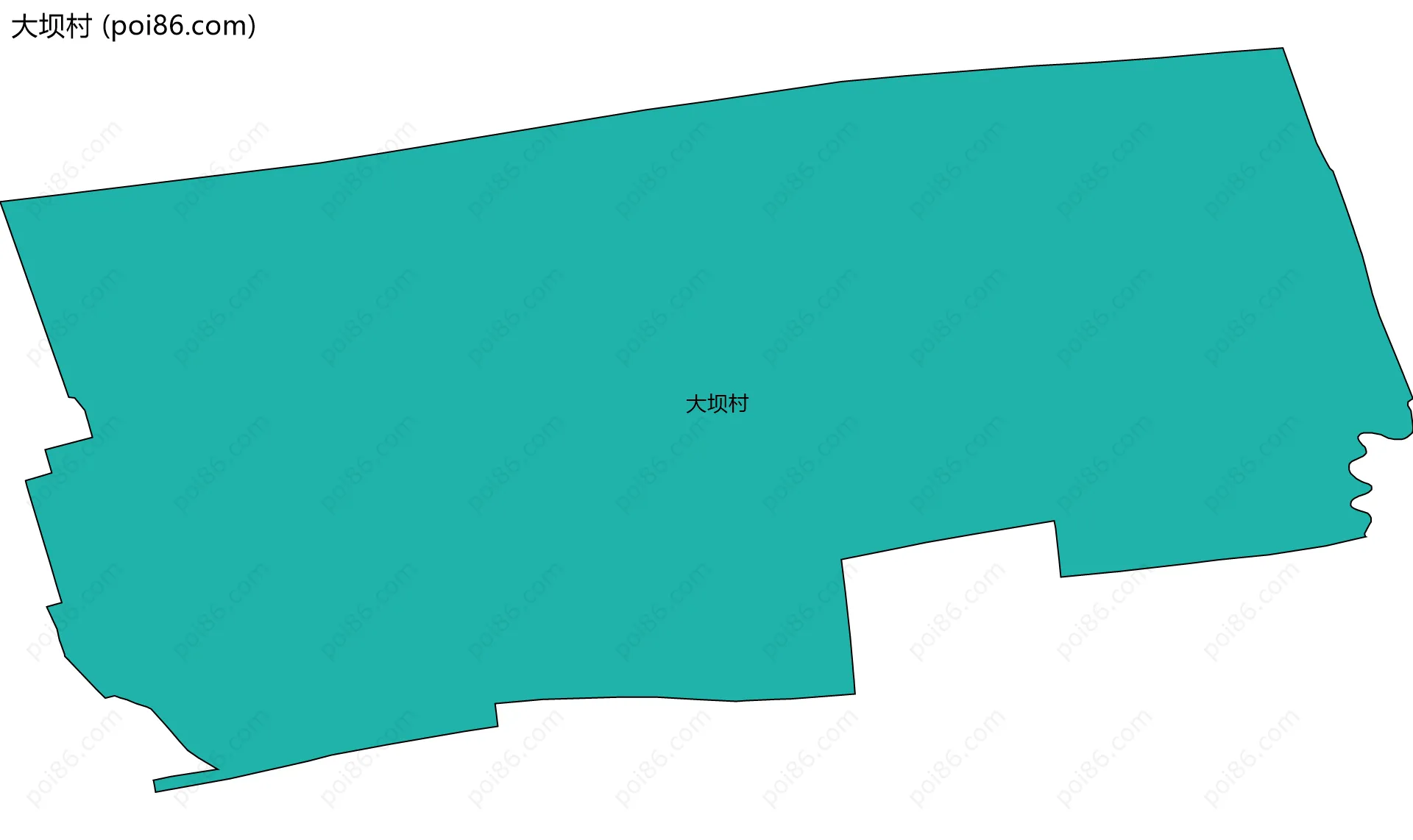 大坝村边界地图