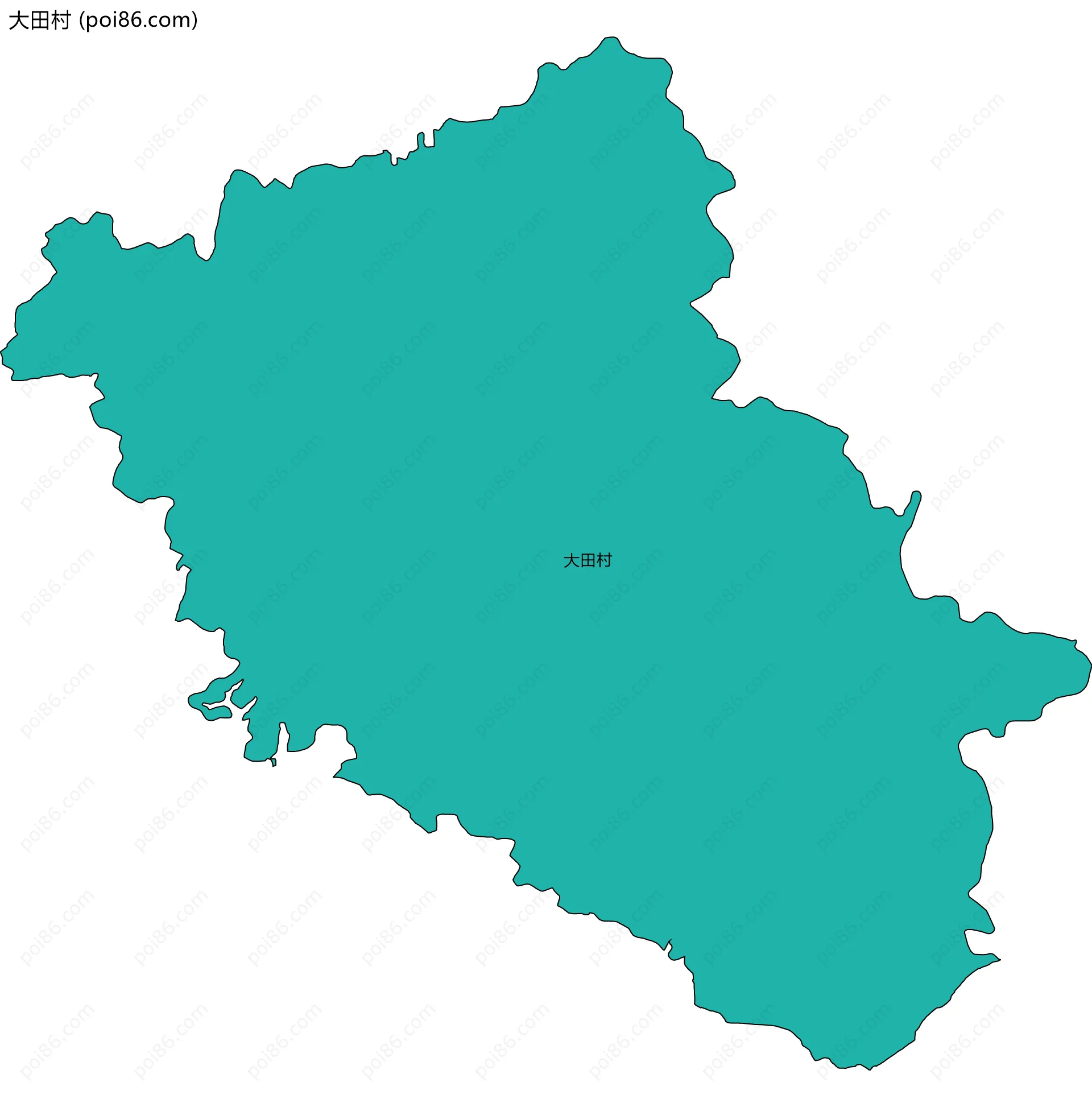 大田村边界地图