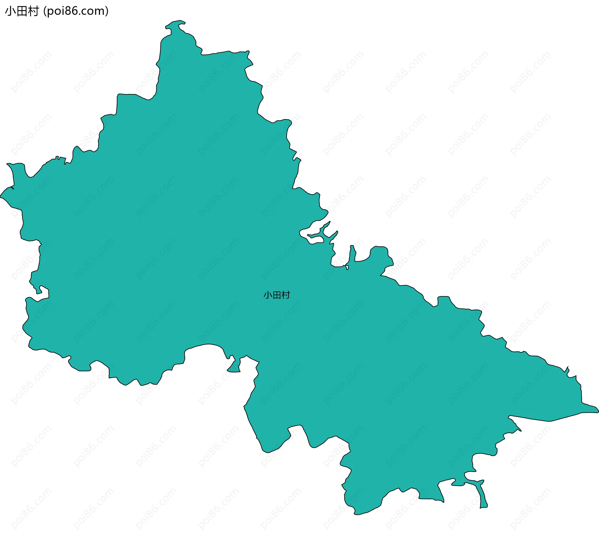 小田村边界地图