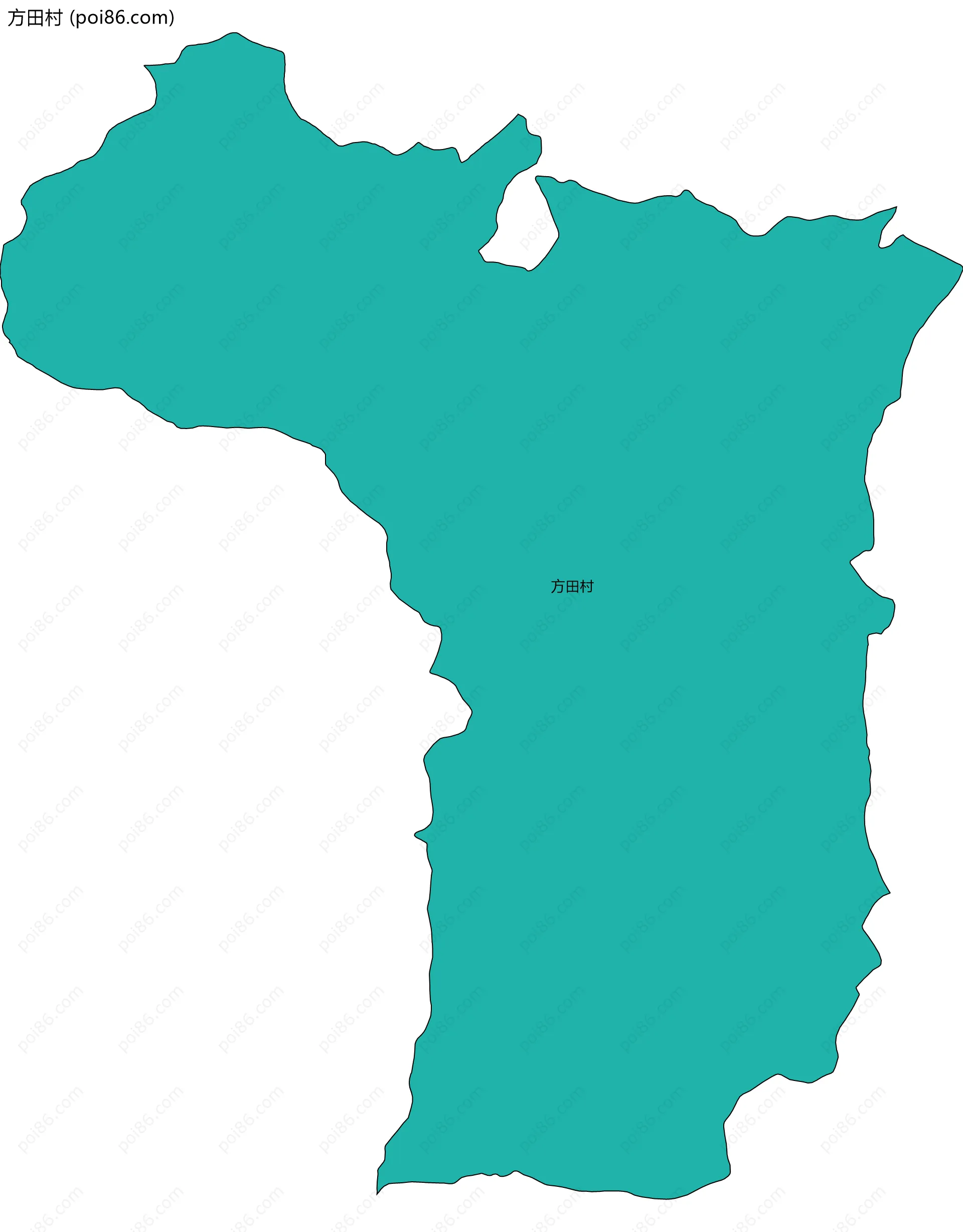 方田村边界地图