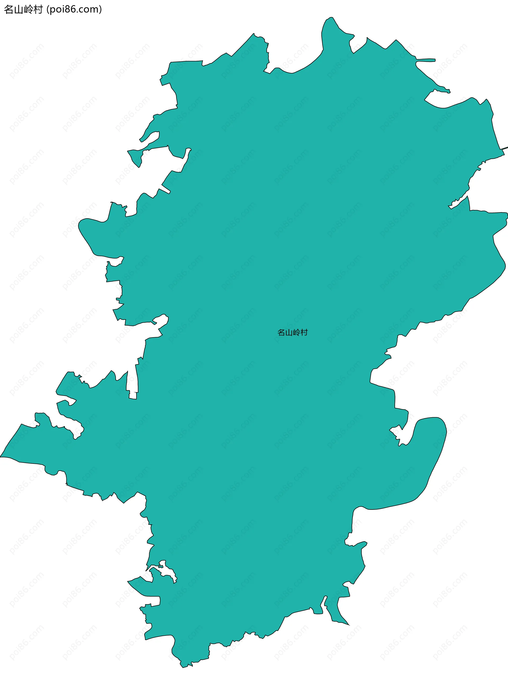 名山岭村边界地图