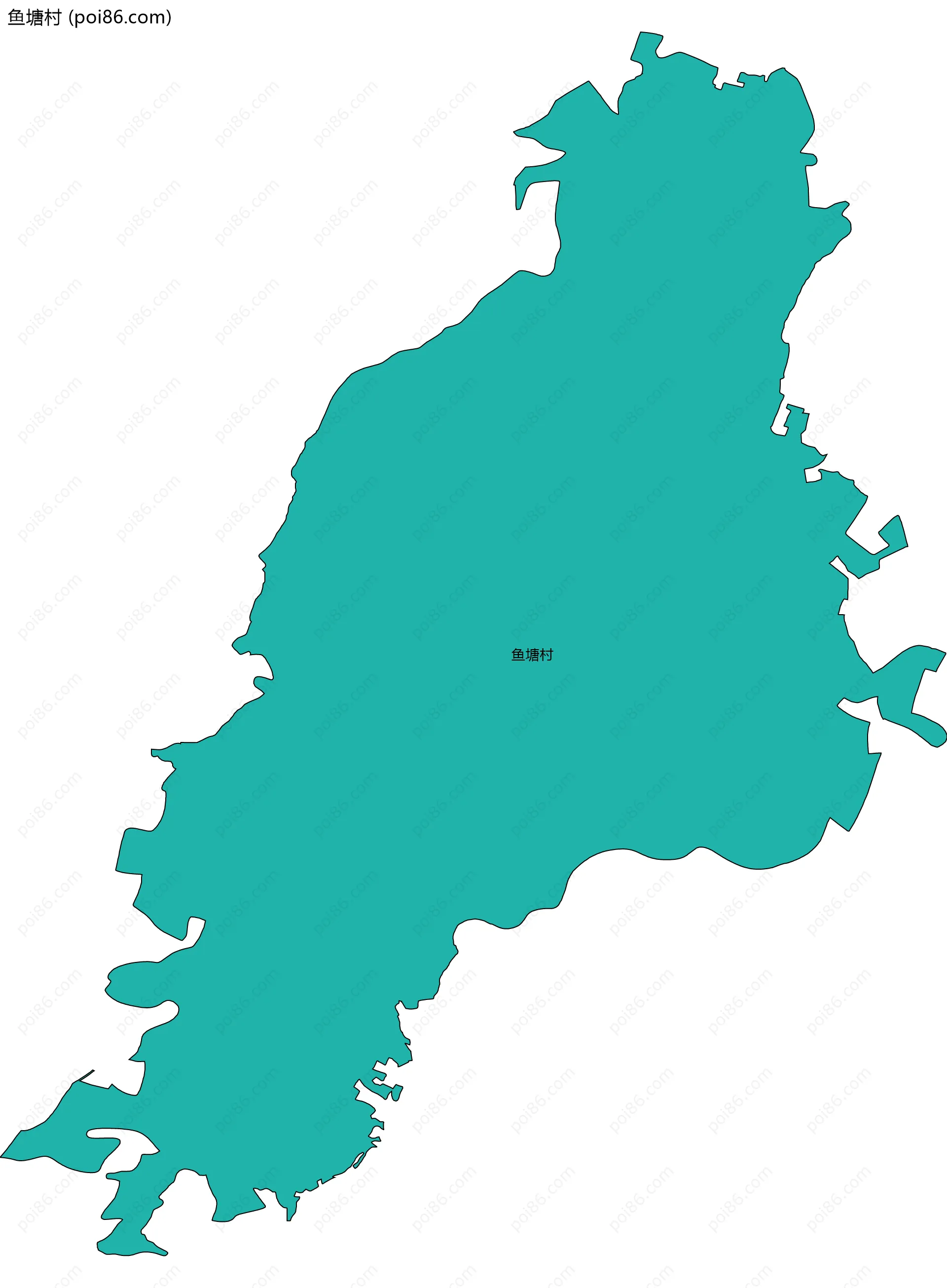 鱼塘村边界地图