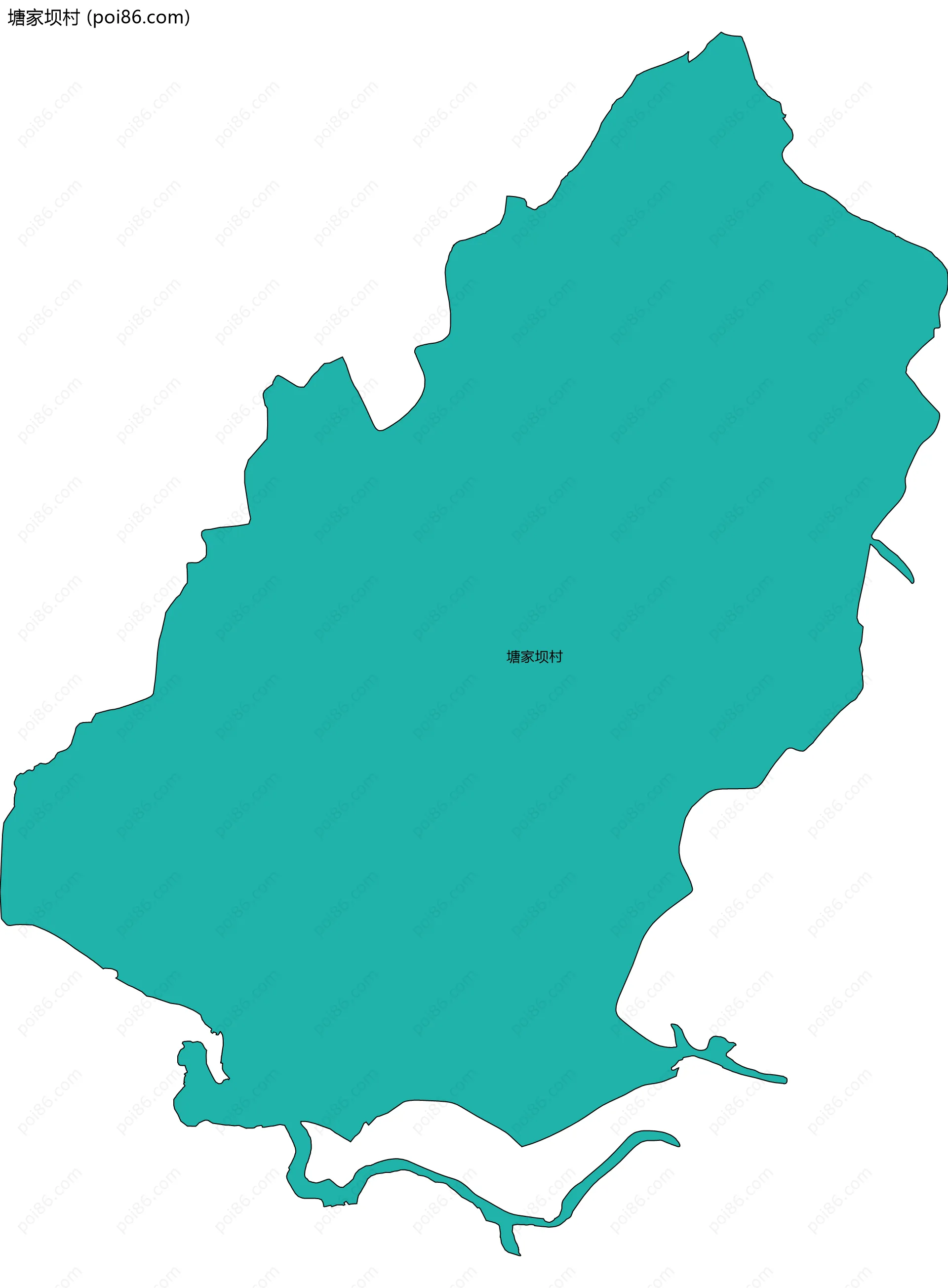 塘家坝村边界地图