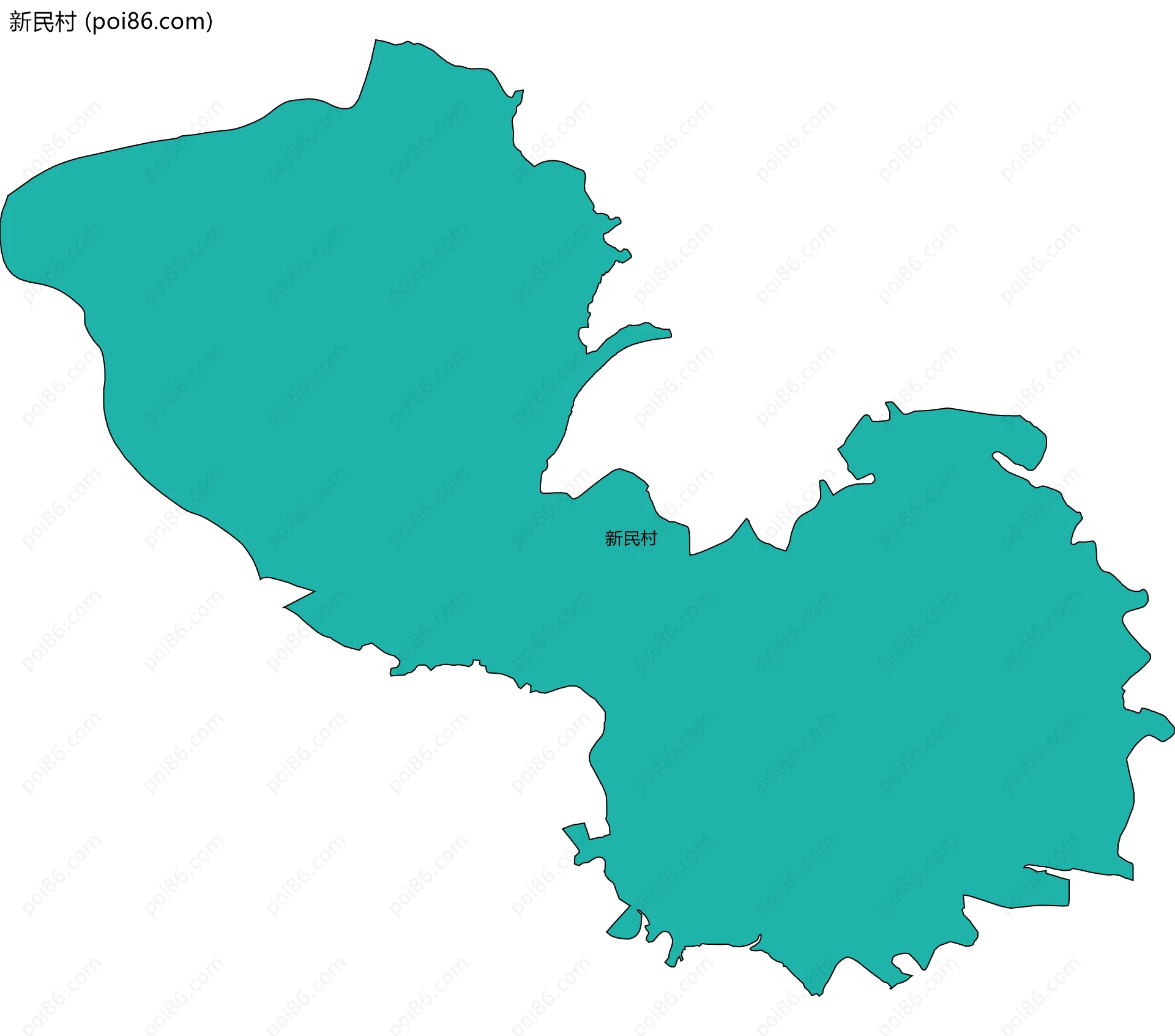 新民村边界地图