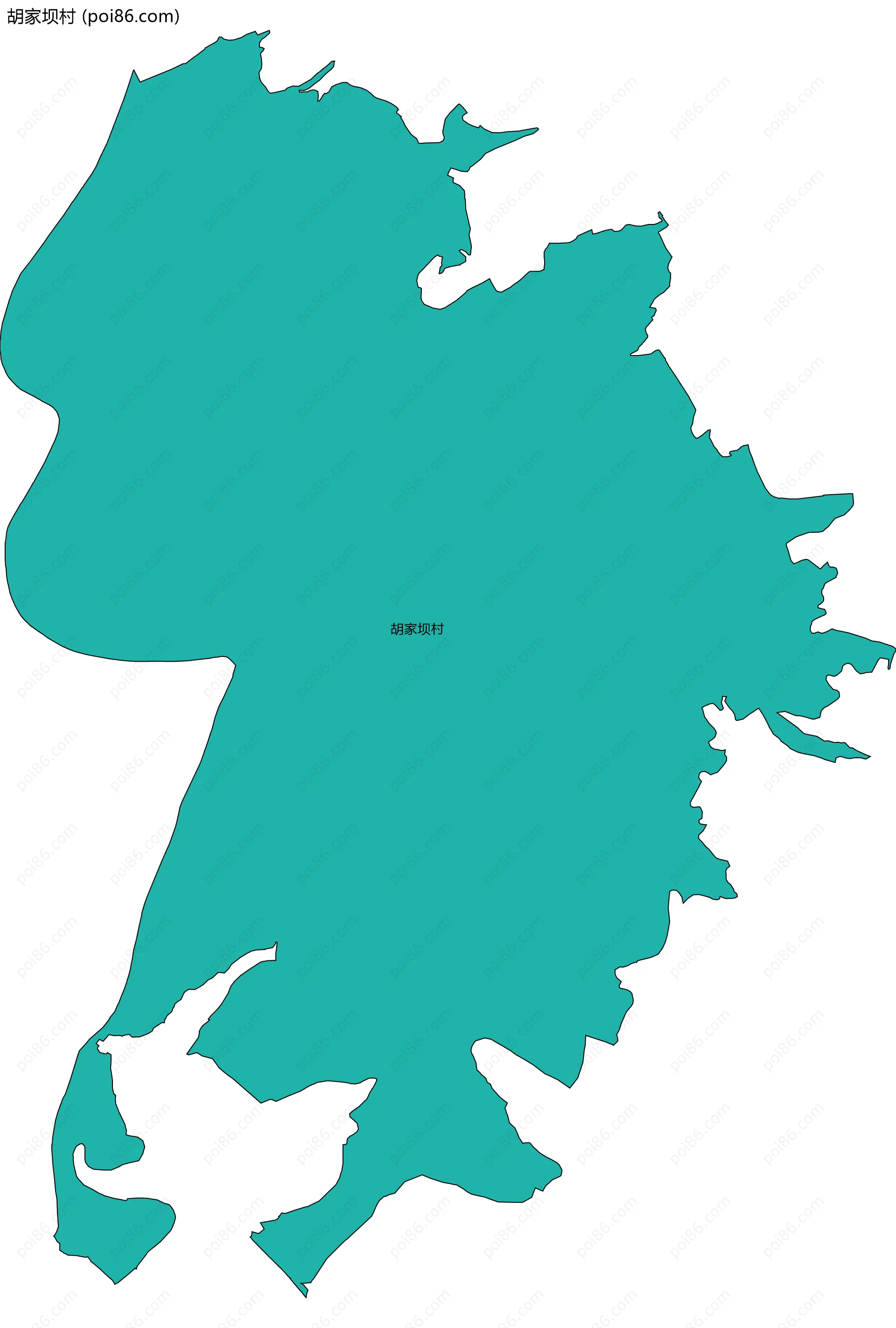 胡家坝村边界地图