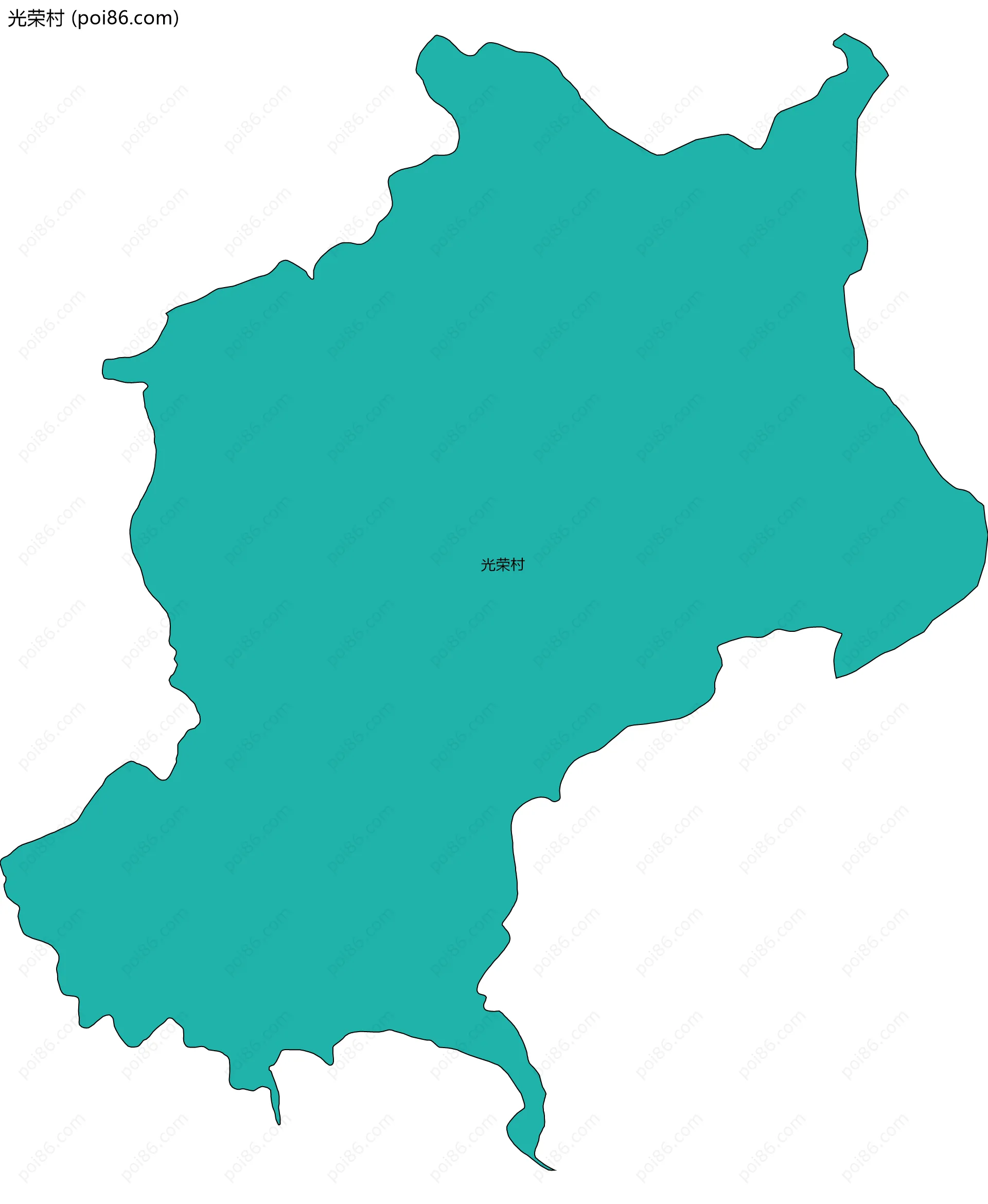 光荣村边界地图