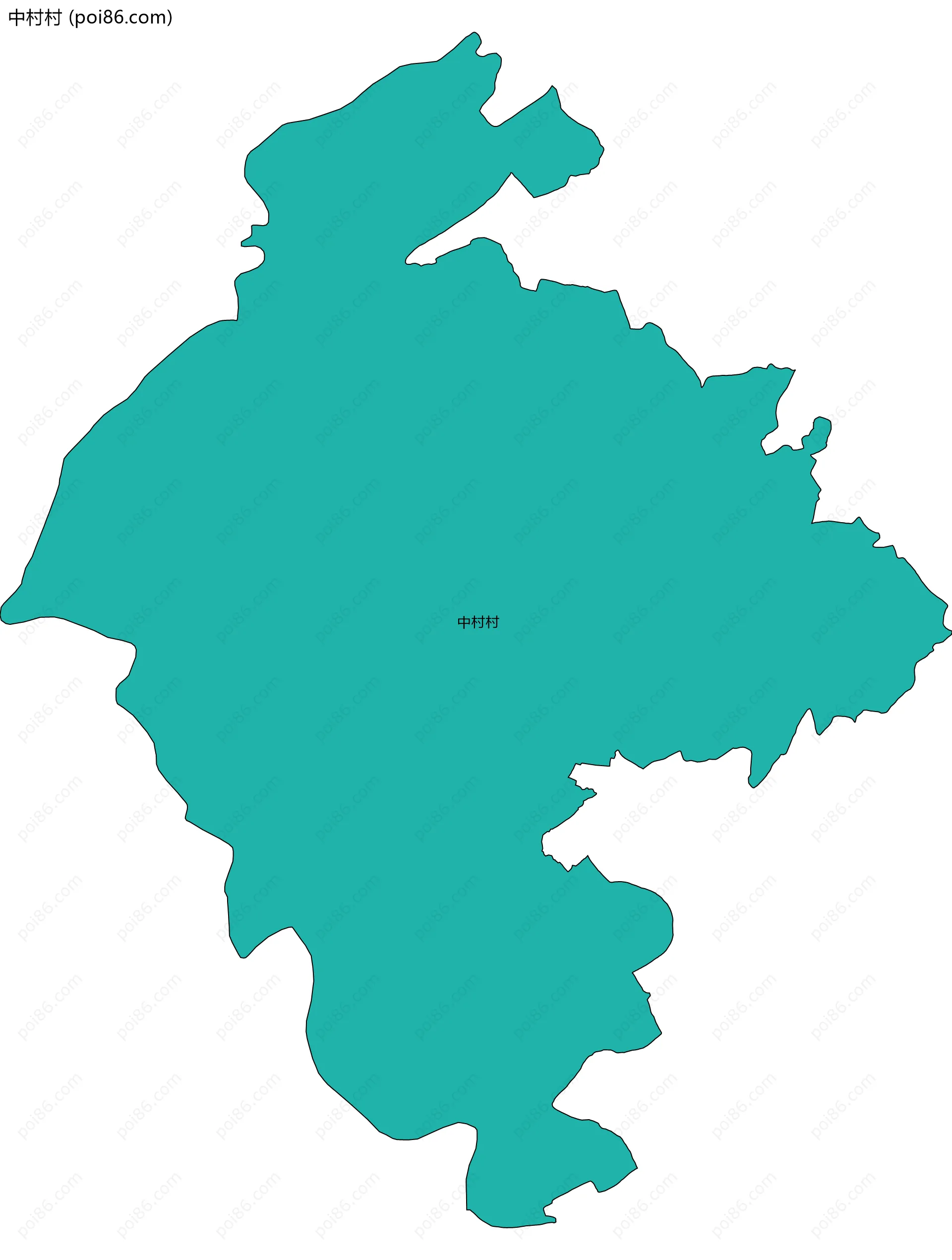 中村村边界地图
