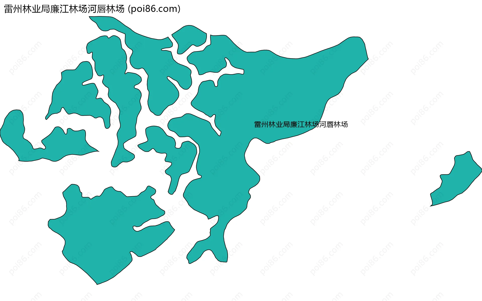 雷州林业局廉江林场河唇林场边界地图