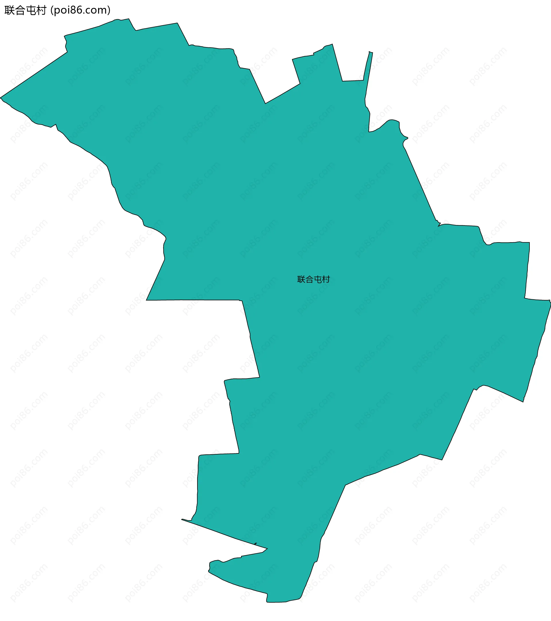 联合屯村边界地图