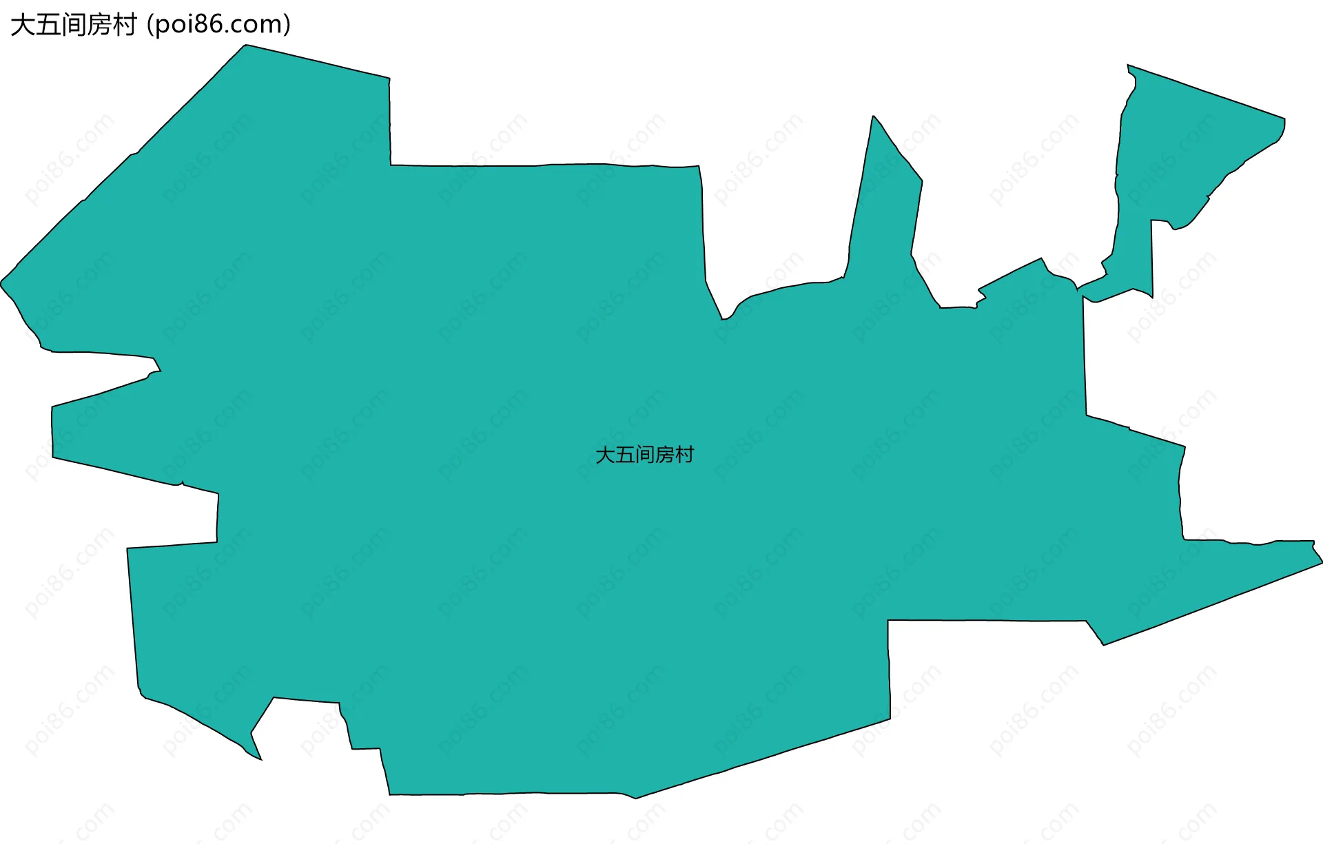 大五间房村边界地图