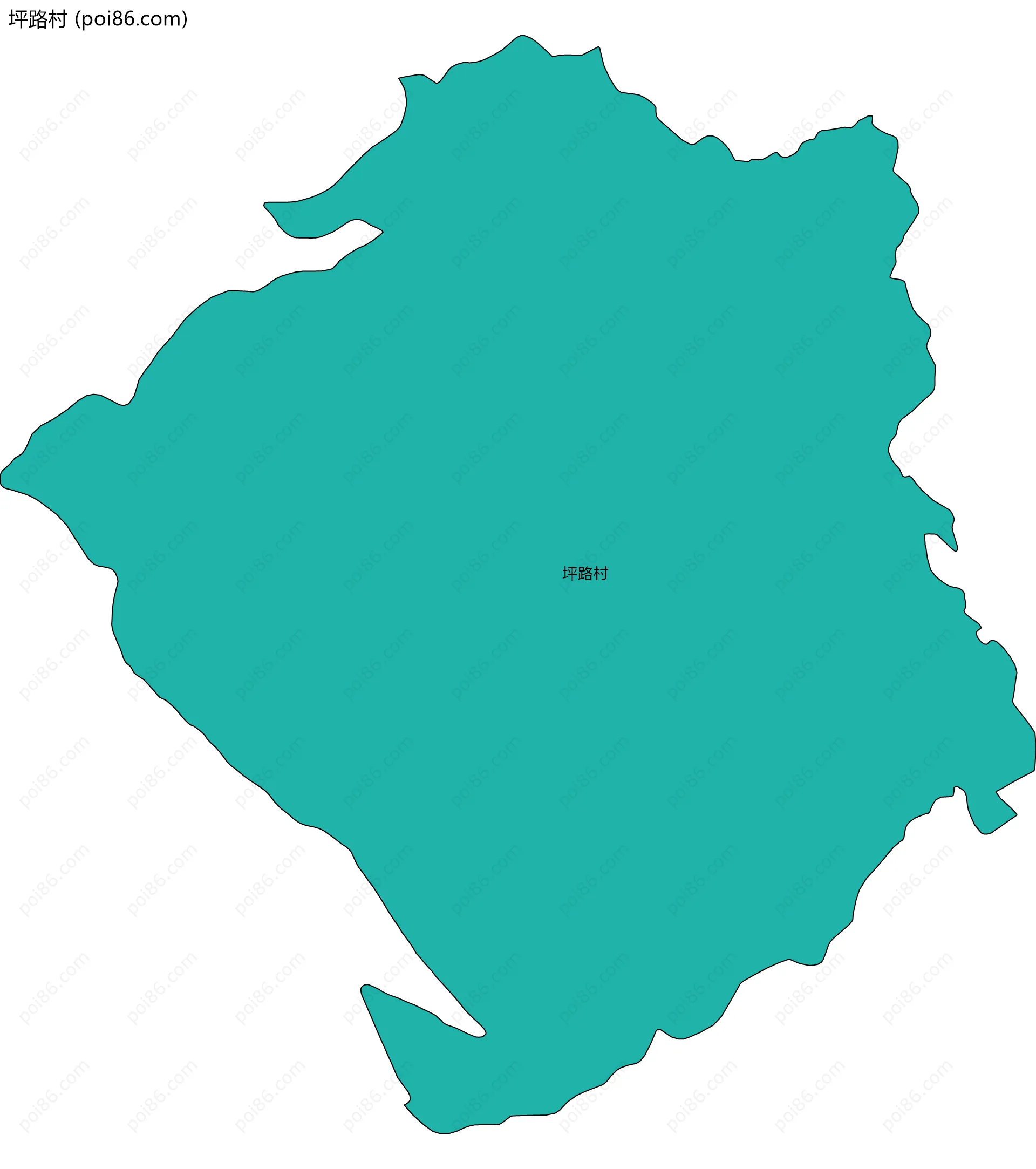 坪路村边界地图