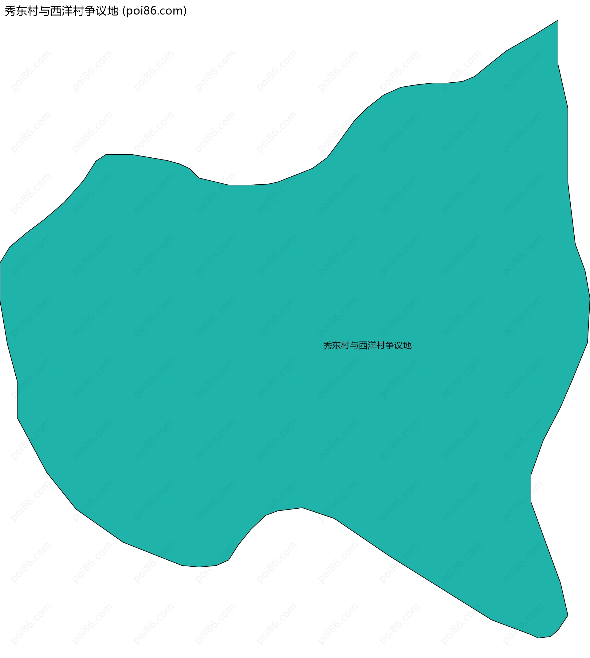 秀东村与西洋村争议地边界地图