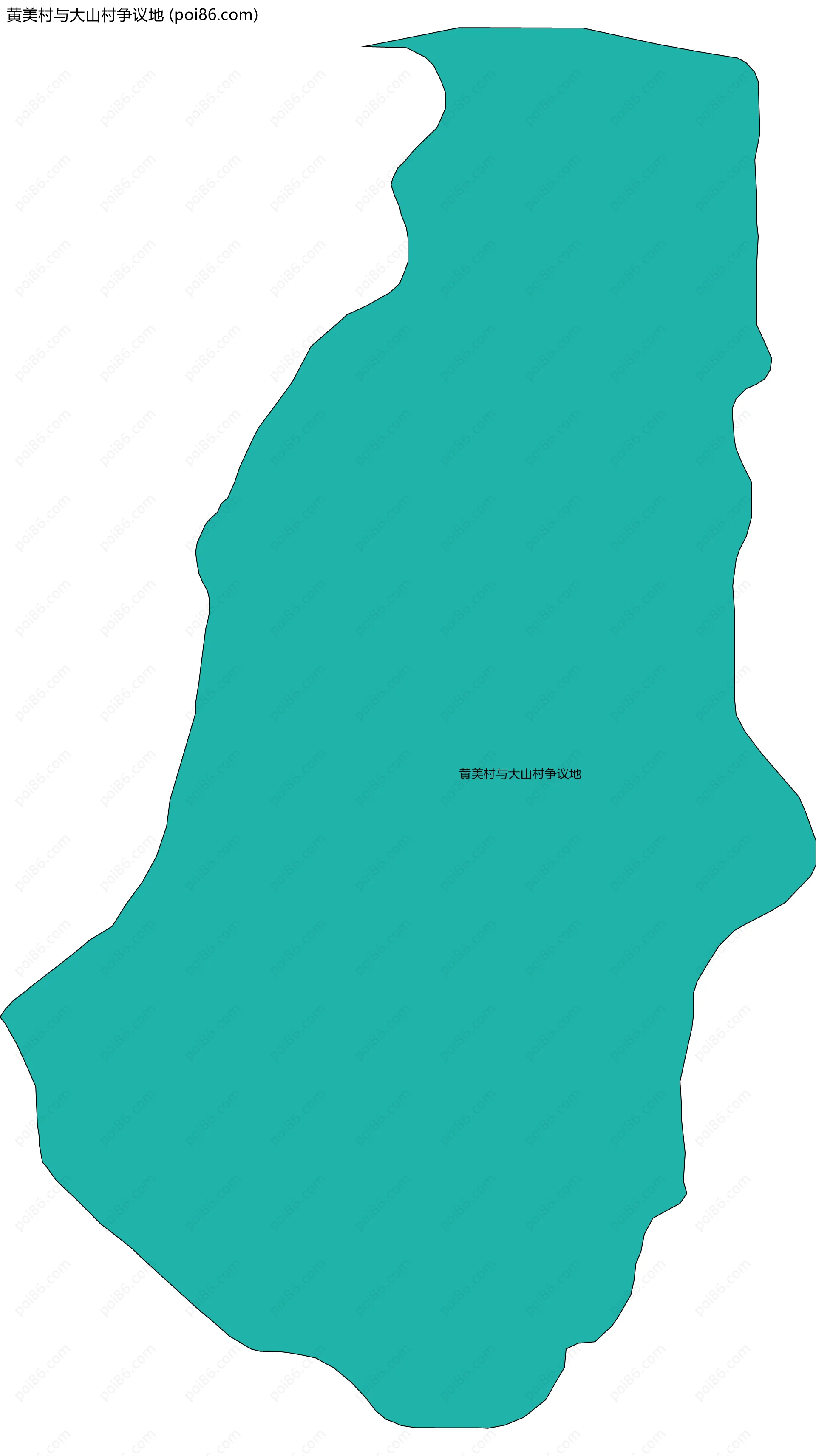 黄美村与大山村争议地边界地图