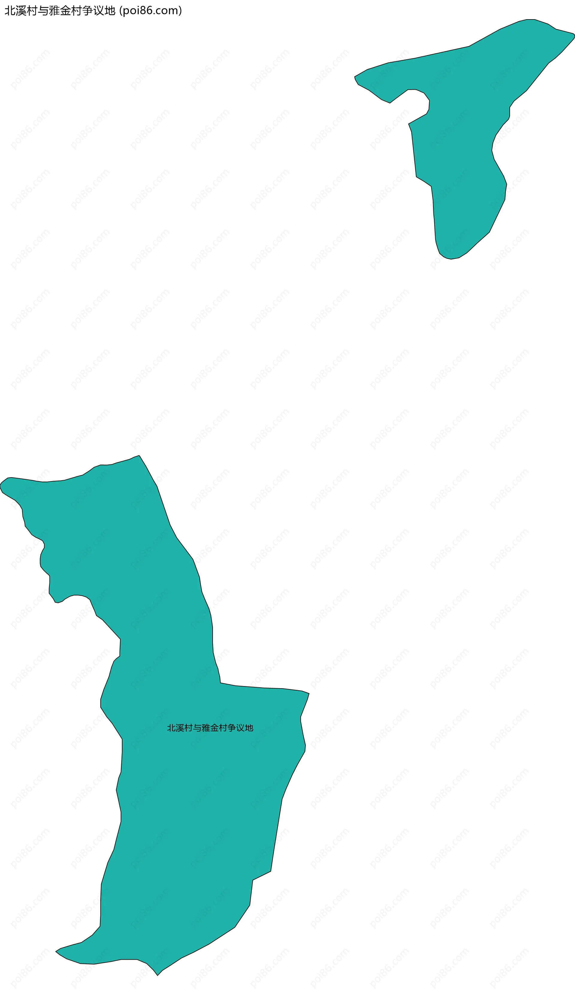 北溪村与雅金村争议地边界地图