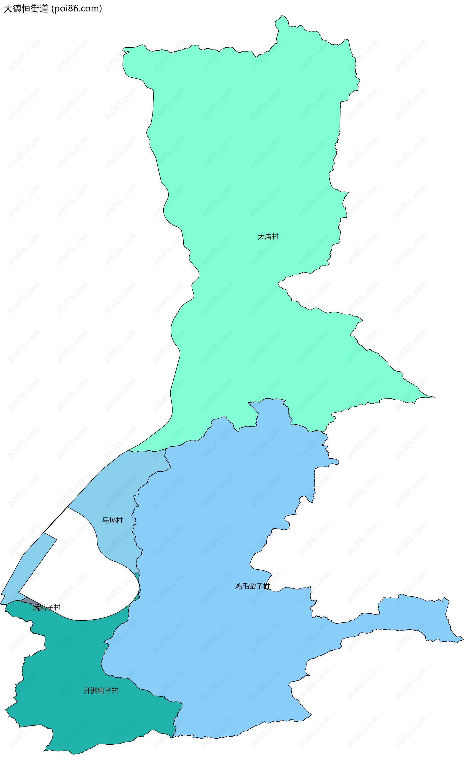 大德恒街道边界地图(五级行政区划)