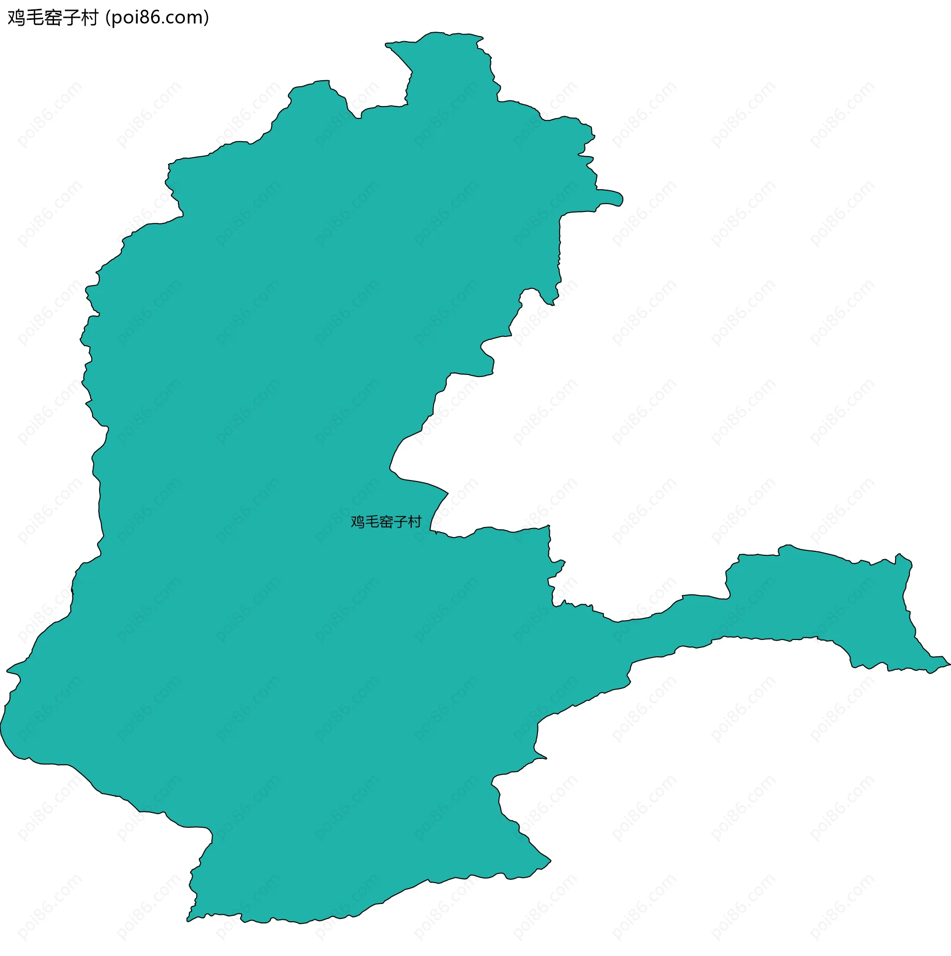 鸡毛窑子村边界地图