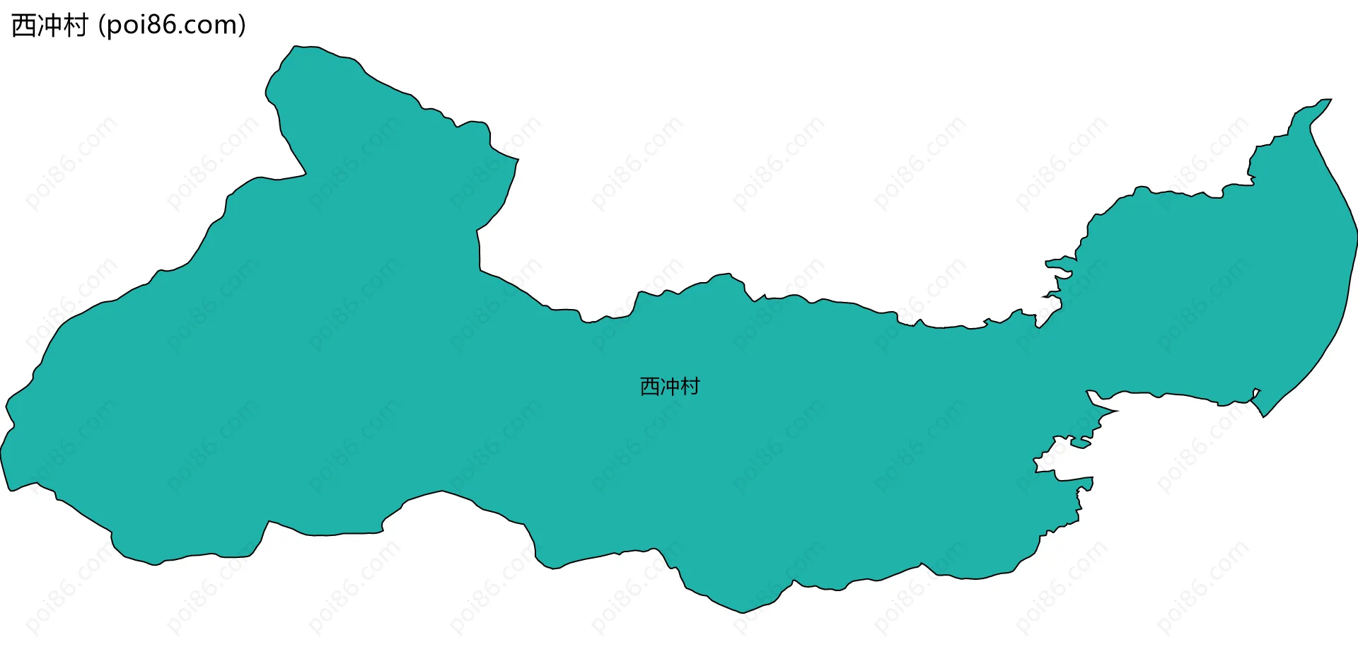西冲村边界地图