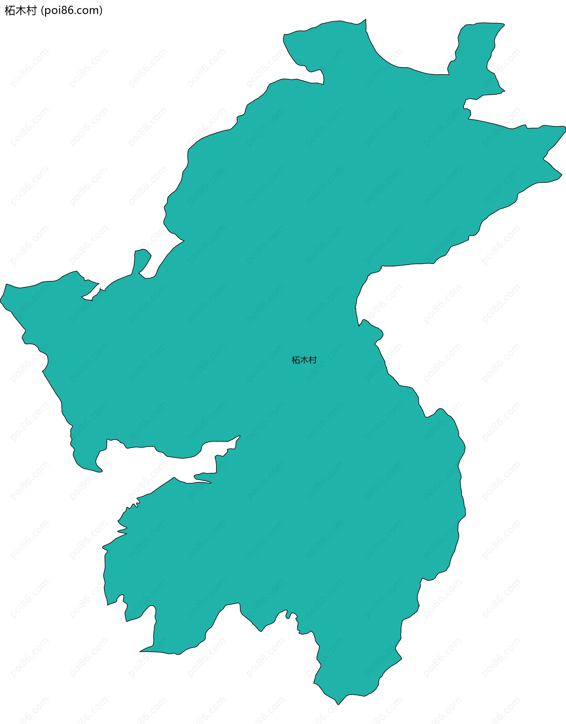 柘木村边界地图