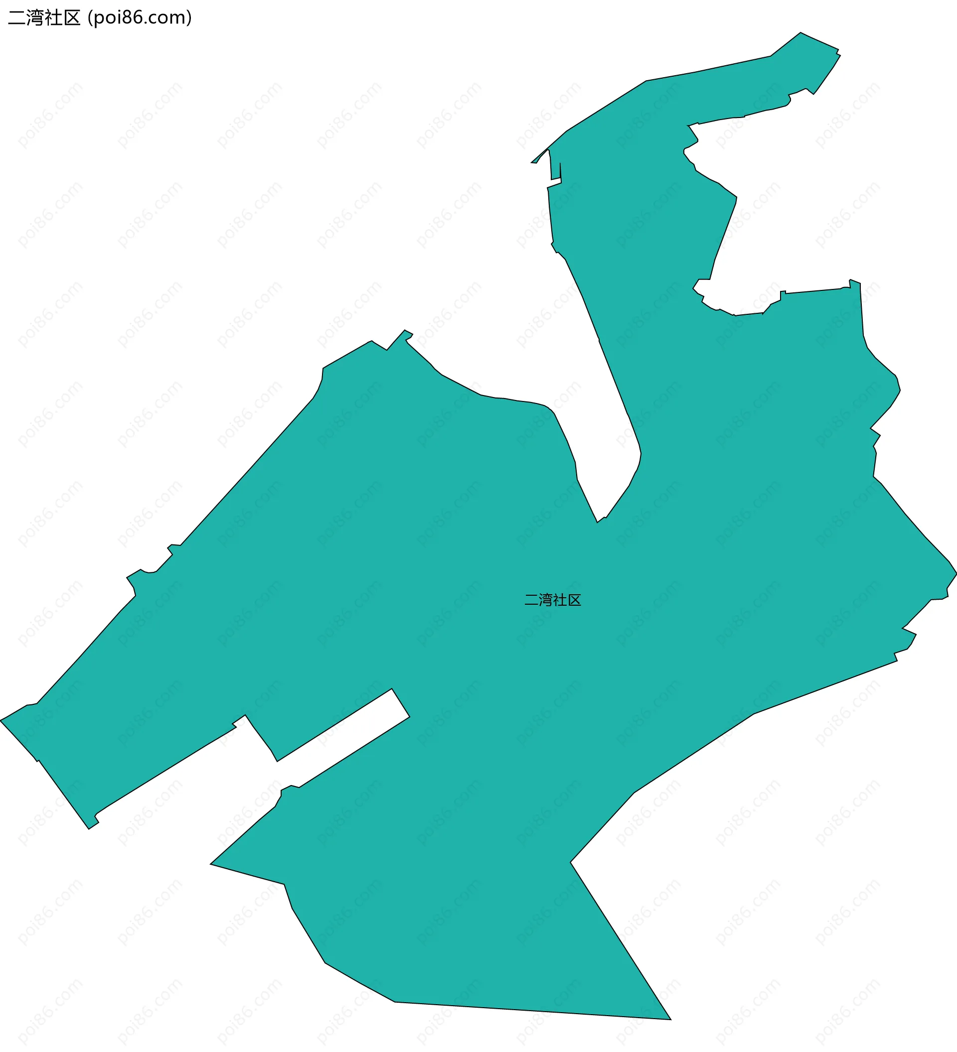 二湾社区边界地图