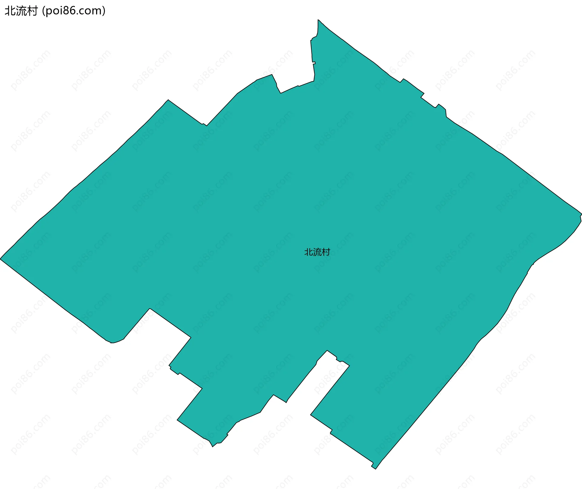 北流村边界地图