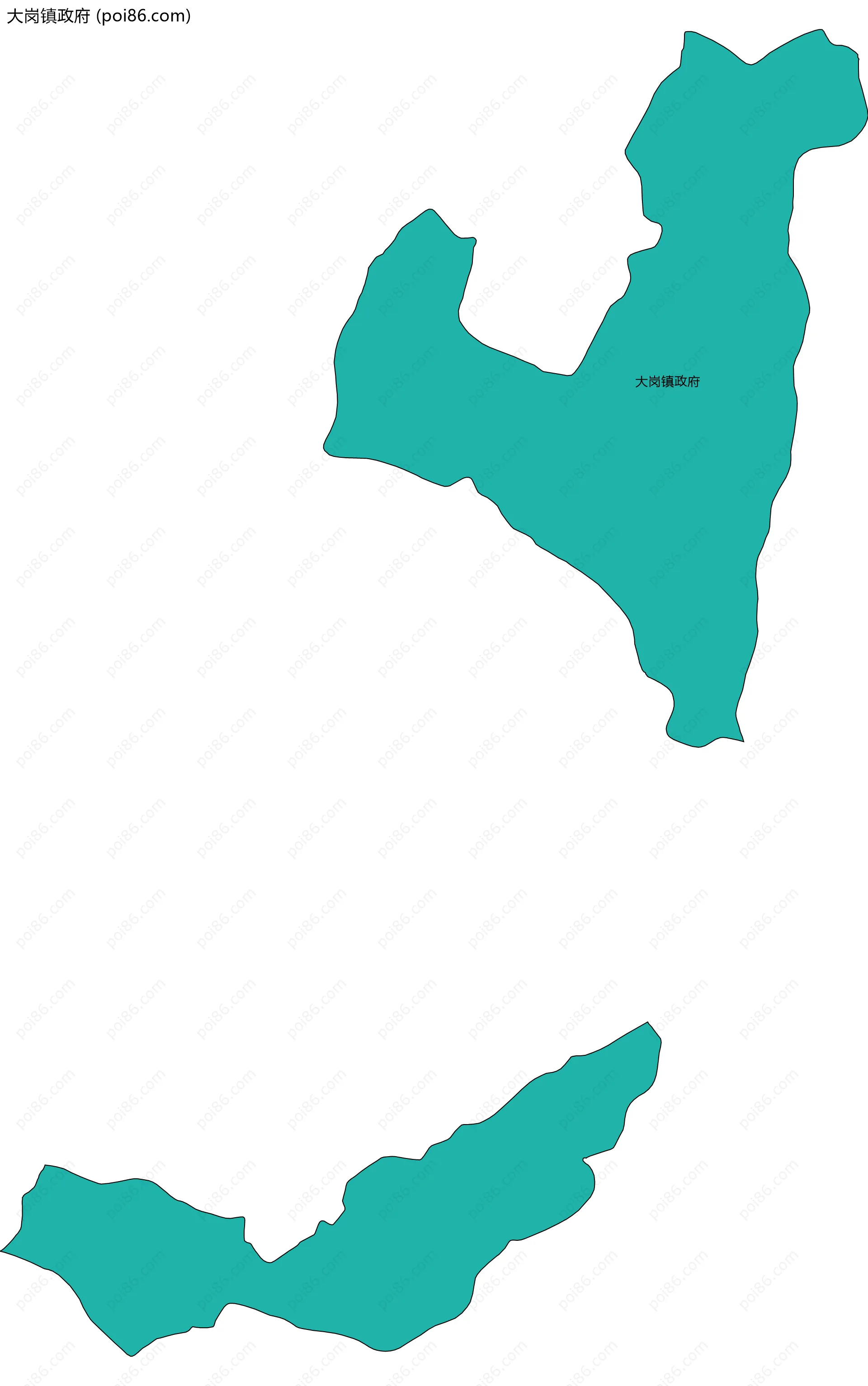 大岗镇政府边界地图