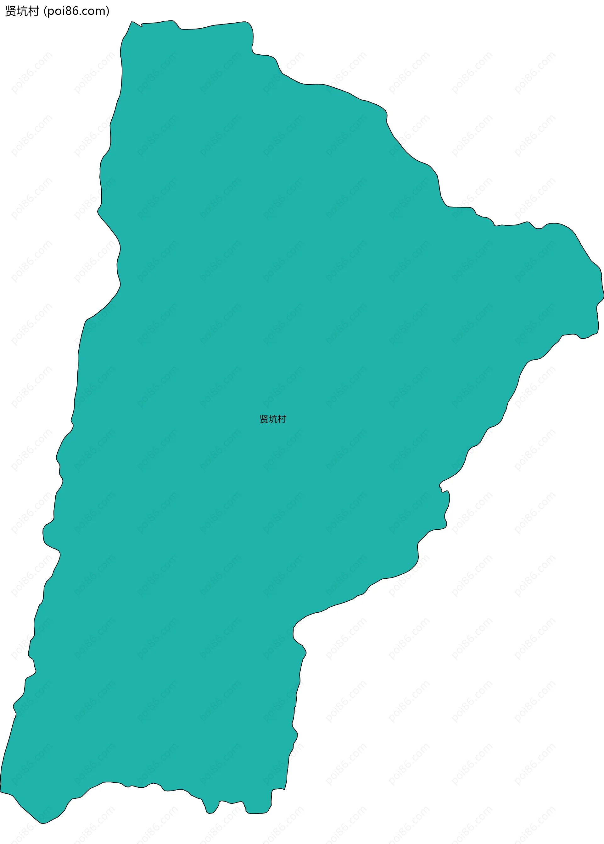 贤坑村边界地图