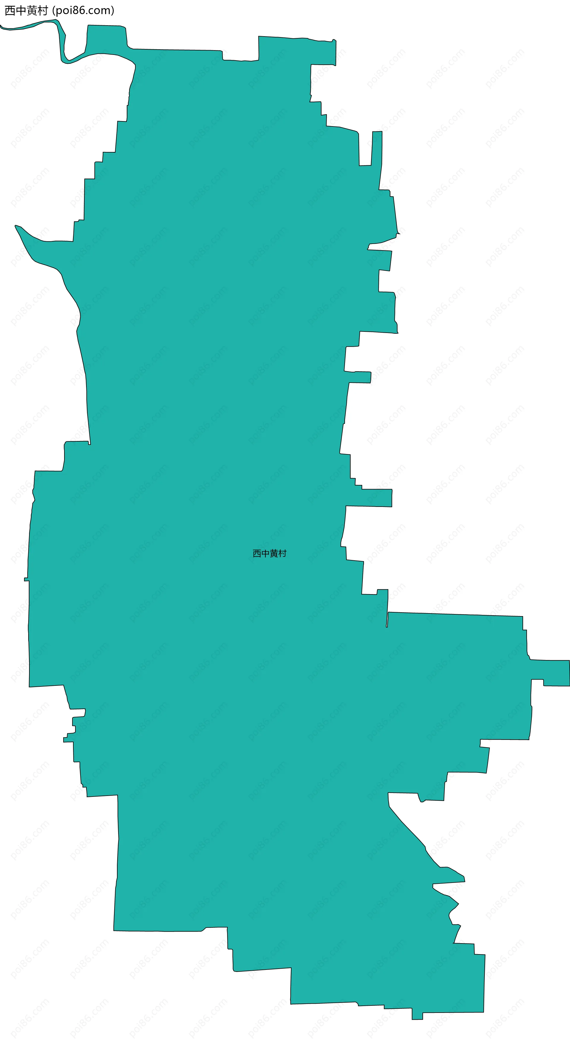 西中黄村边界地图