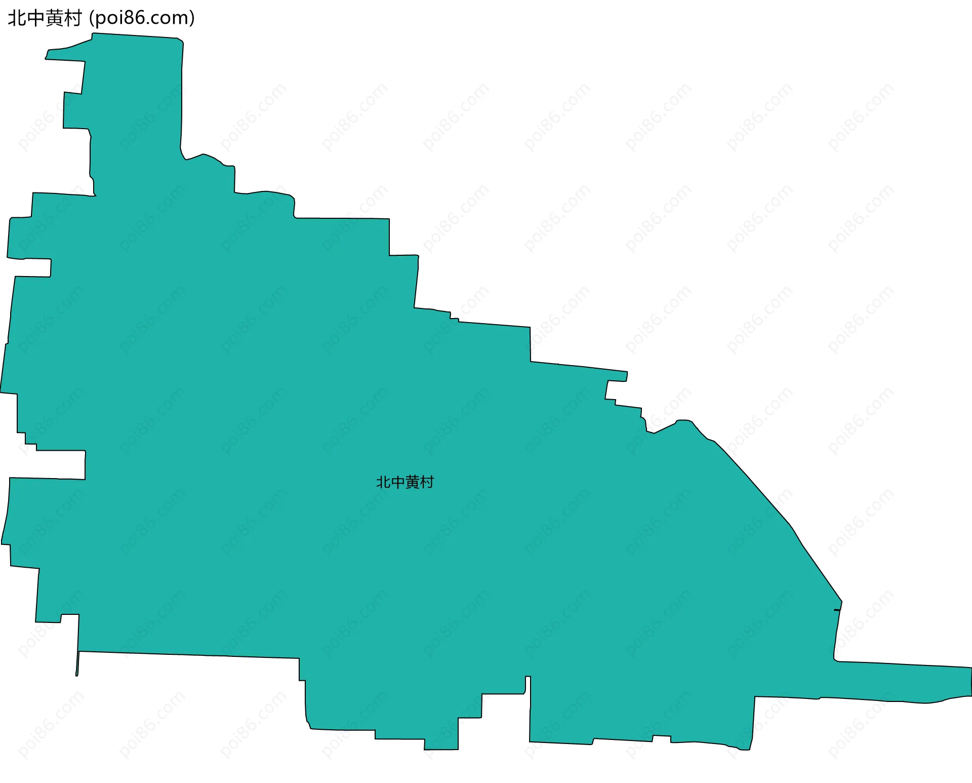北中黄村边界地图