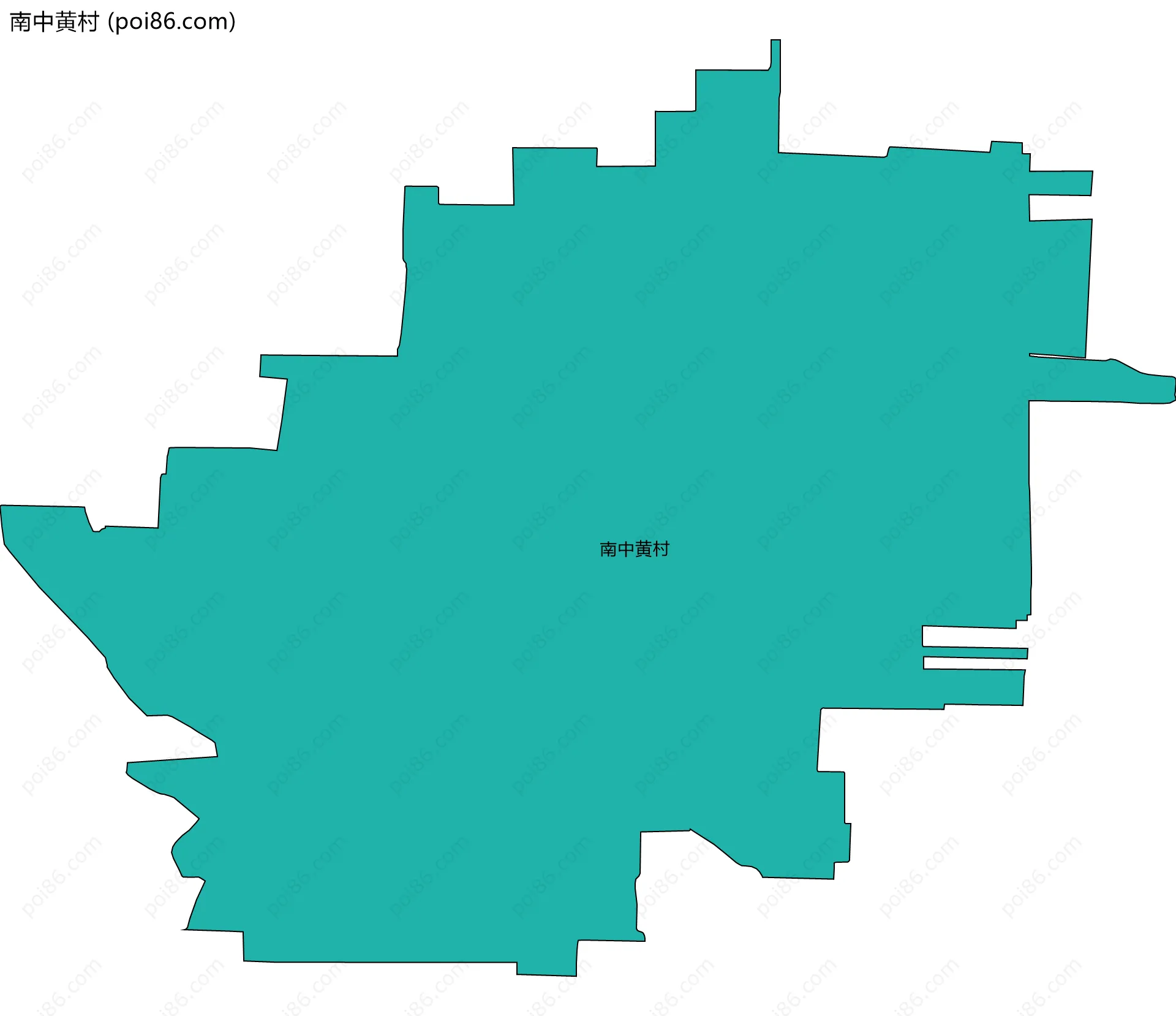 南中黄村边界地图