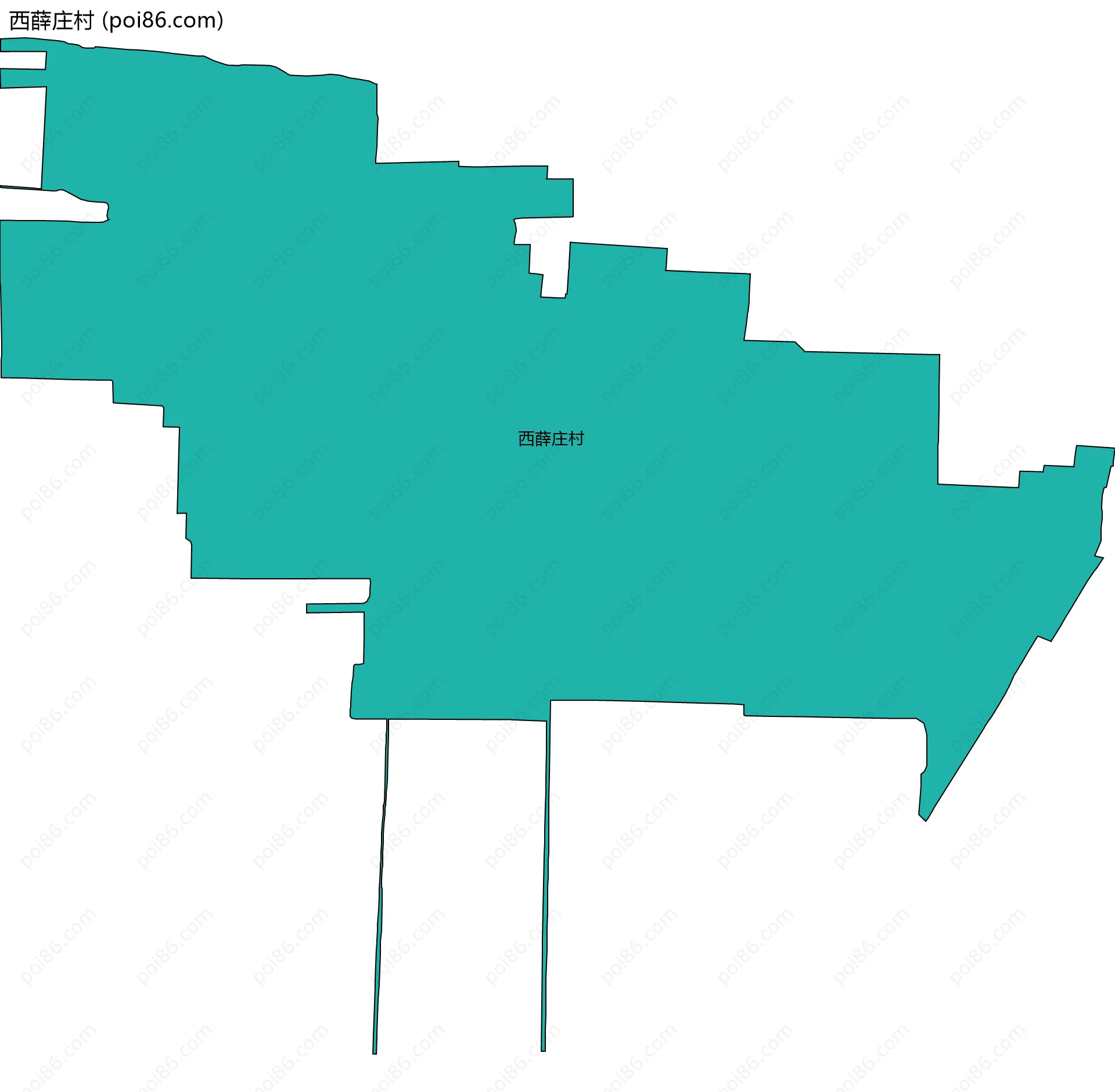西薛庄村边界地图