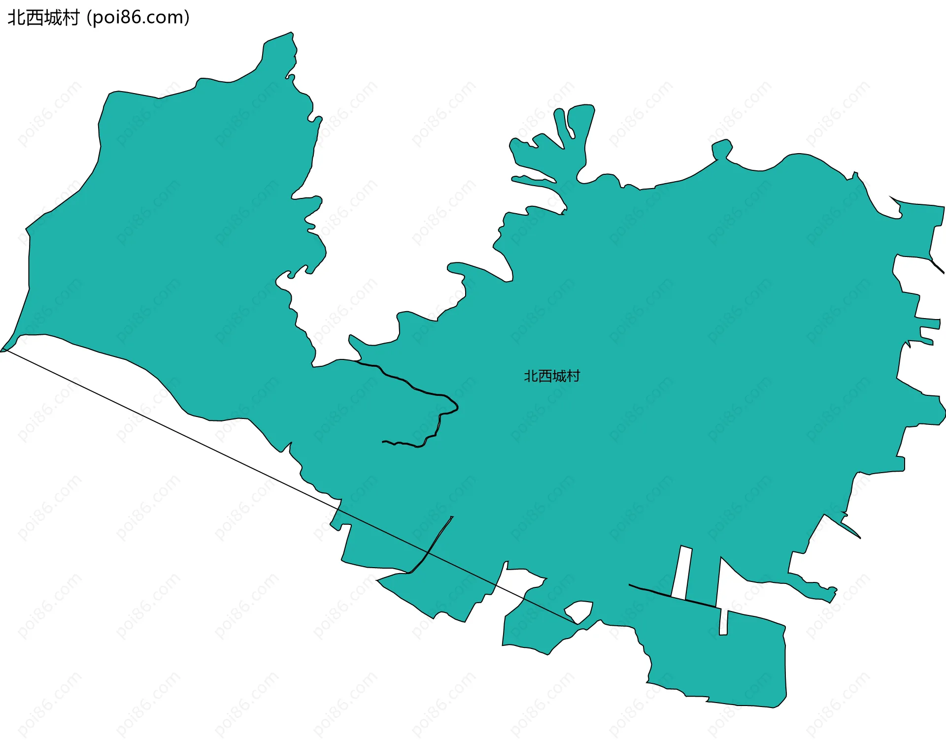 北西城村边界地图