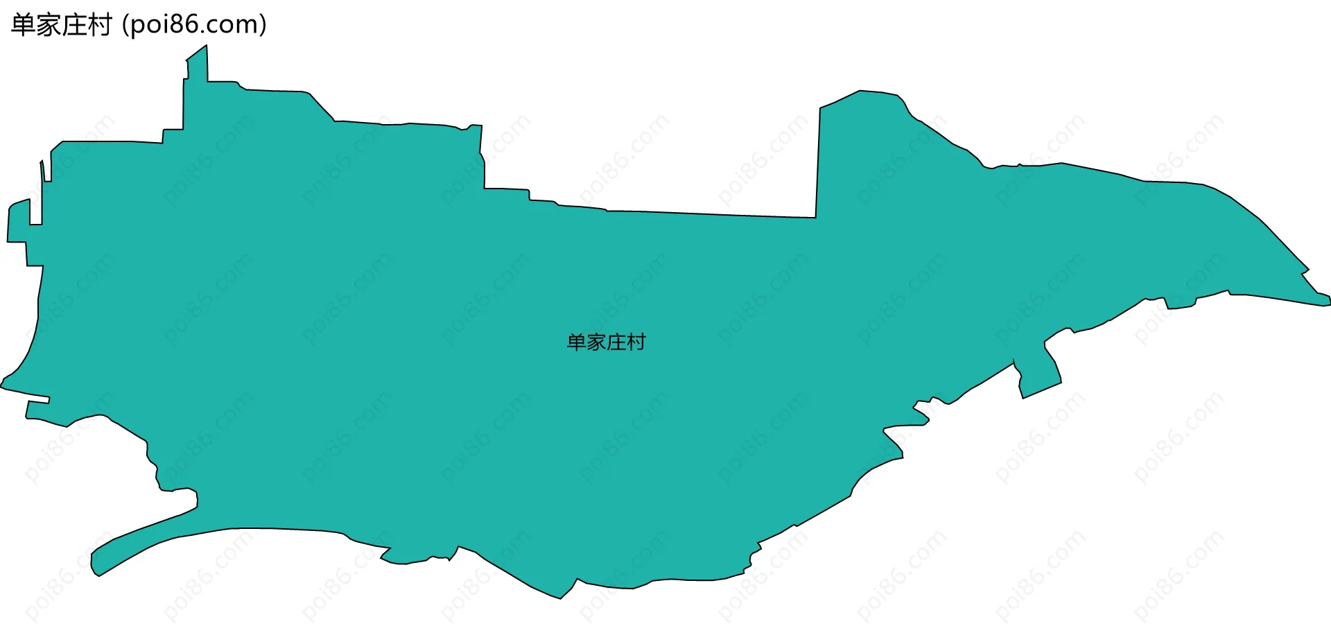 单家庄村边界地图