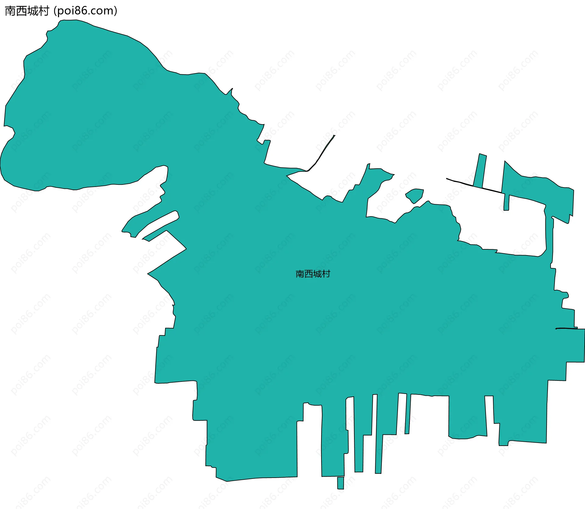 南西城村边界地图