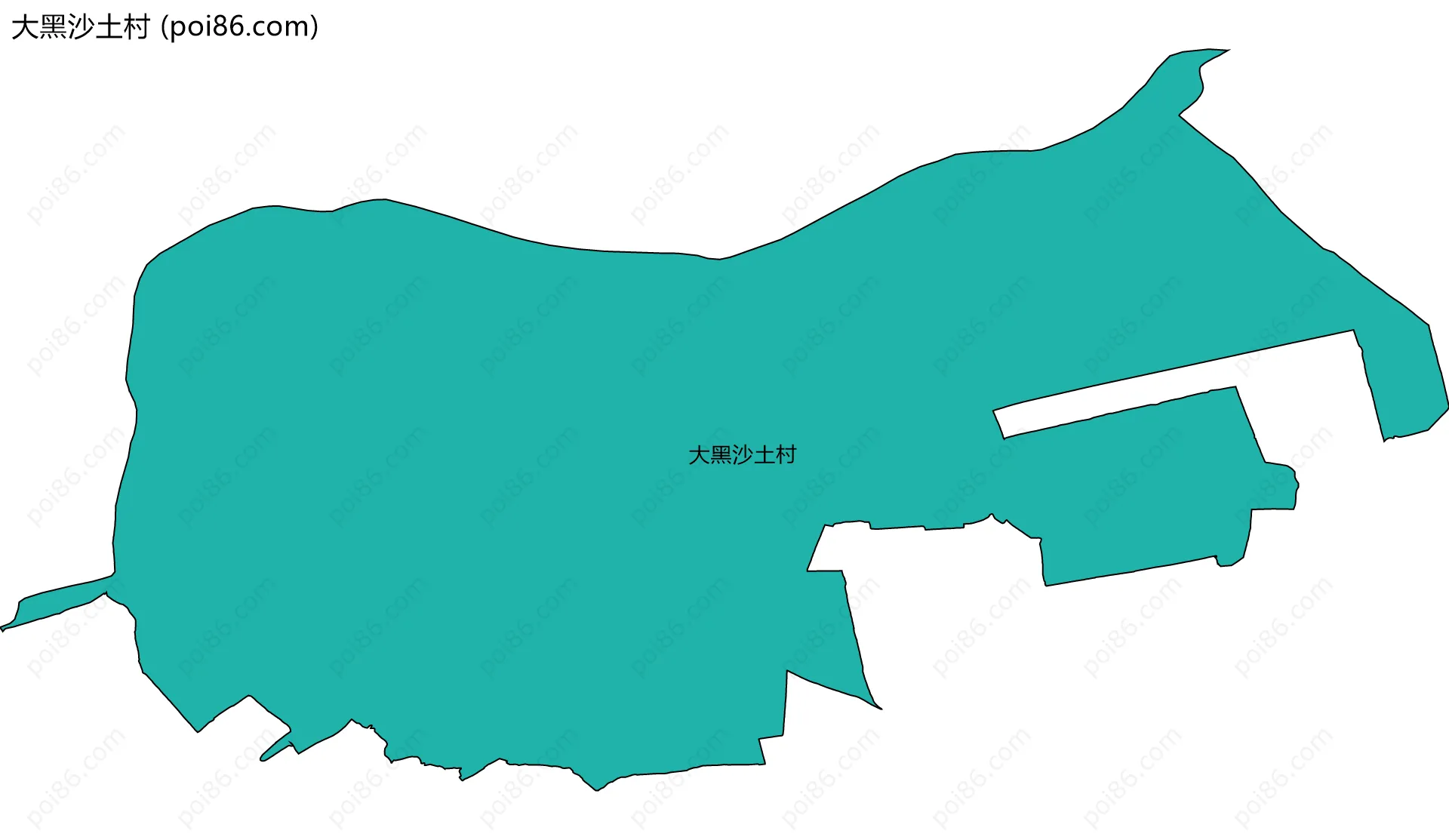 大黑沙土村边界地图