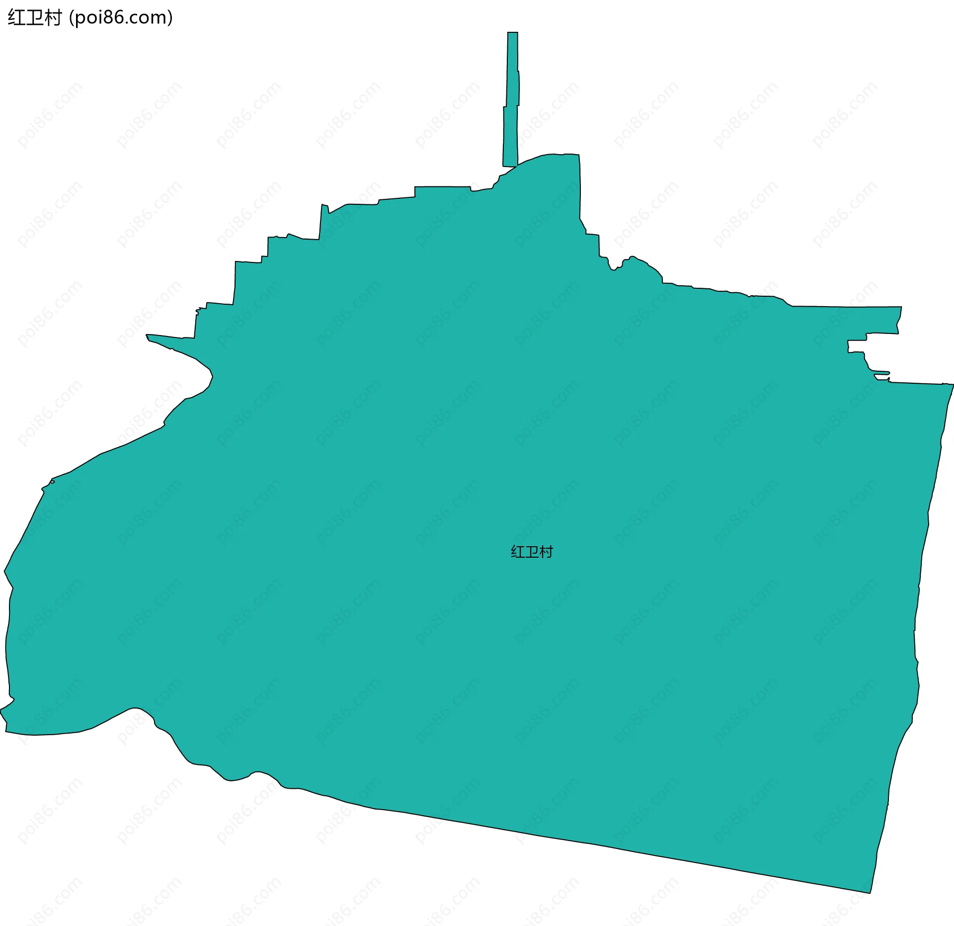 红卫村边界地图