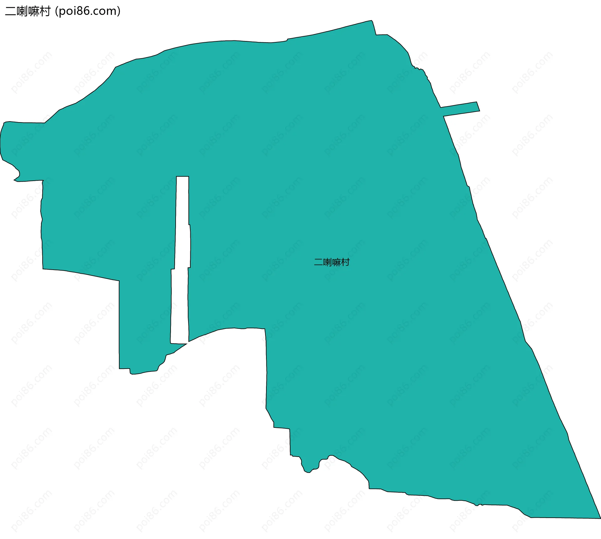 二喇嘛村边界地图