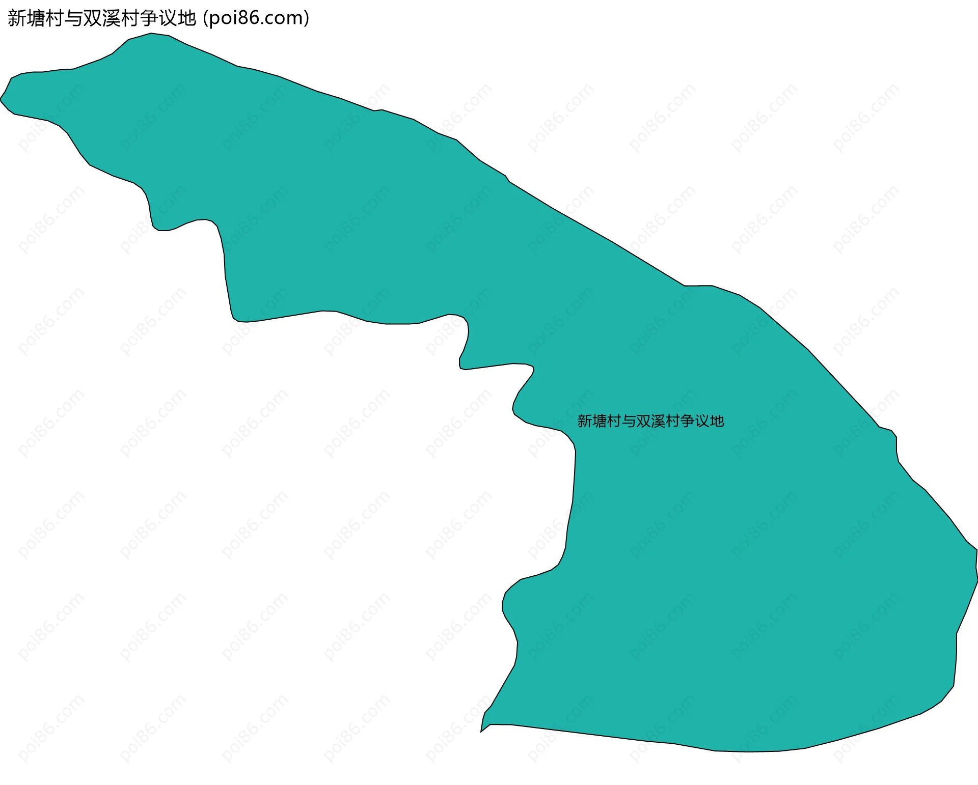 新塘村与双溪村争议地边界地图