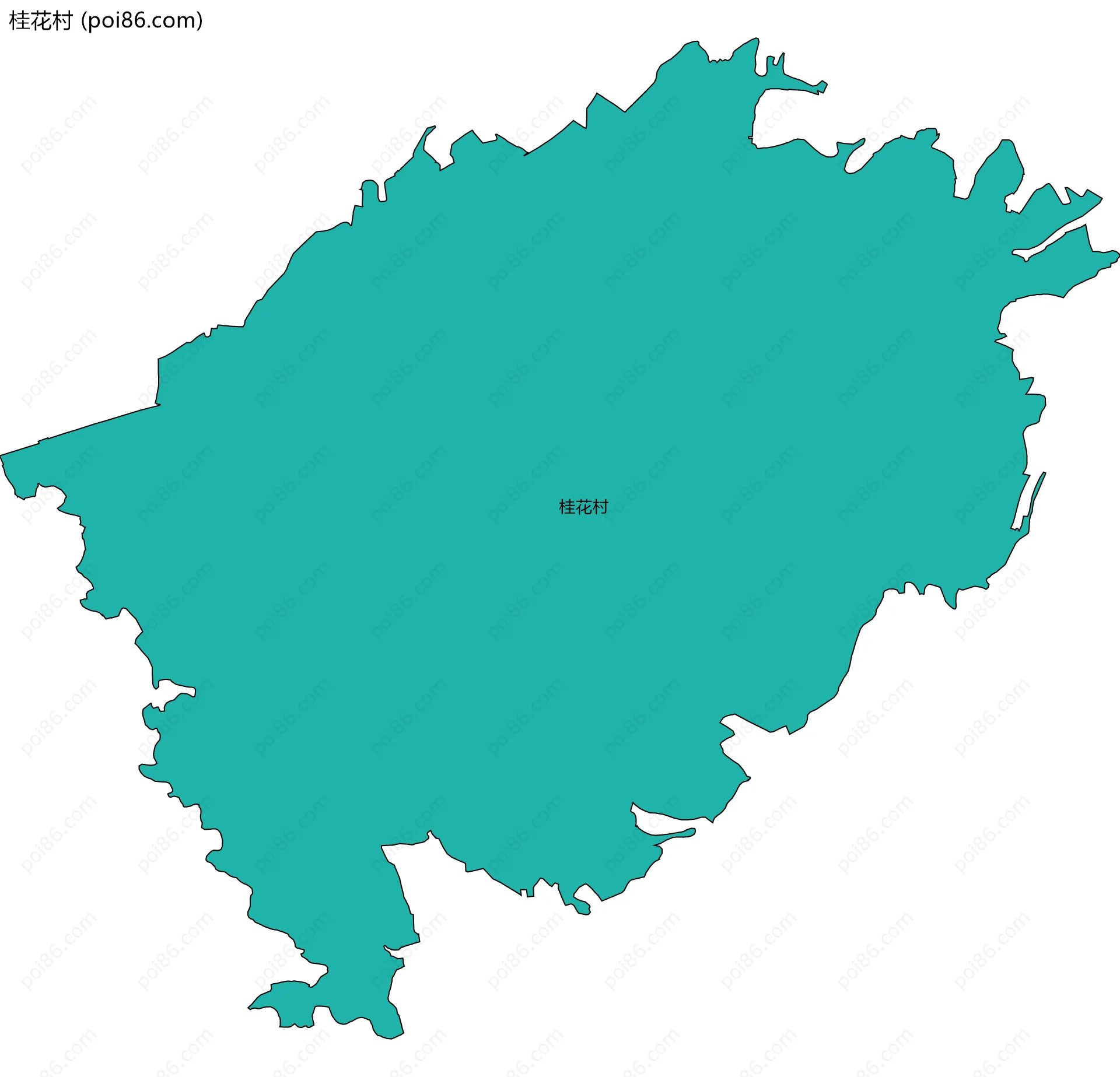 桂花村边界地图