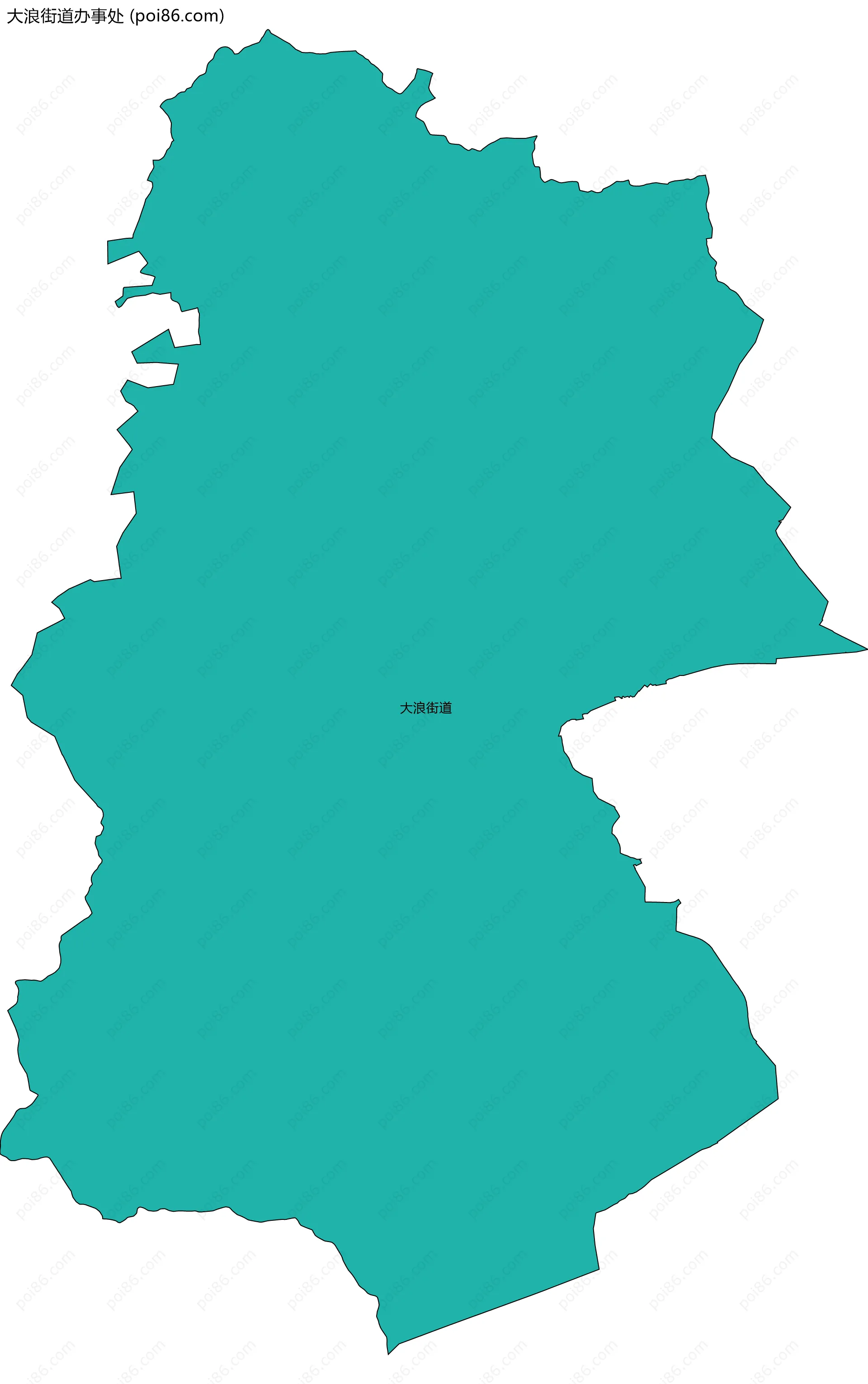 大浪街道办事处边界地图(五级行政区划)