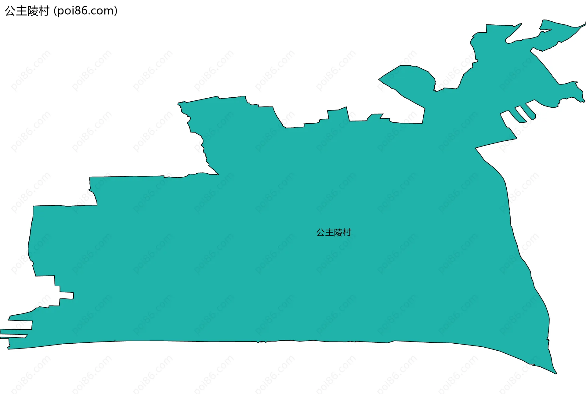 公主陵村边界地图