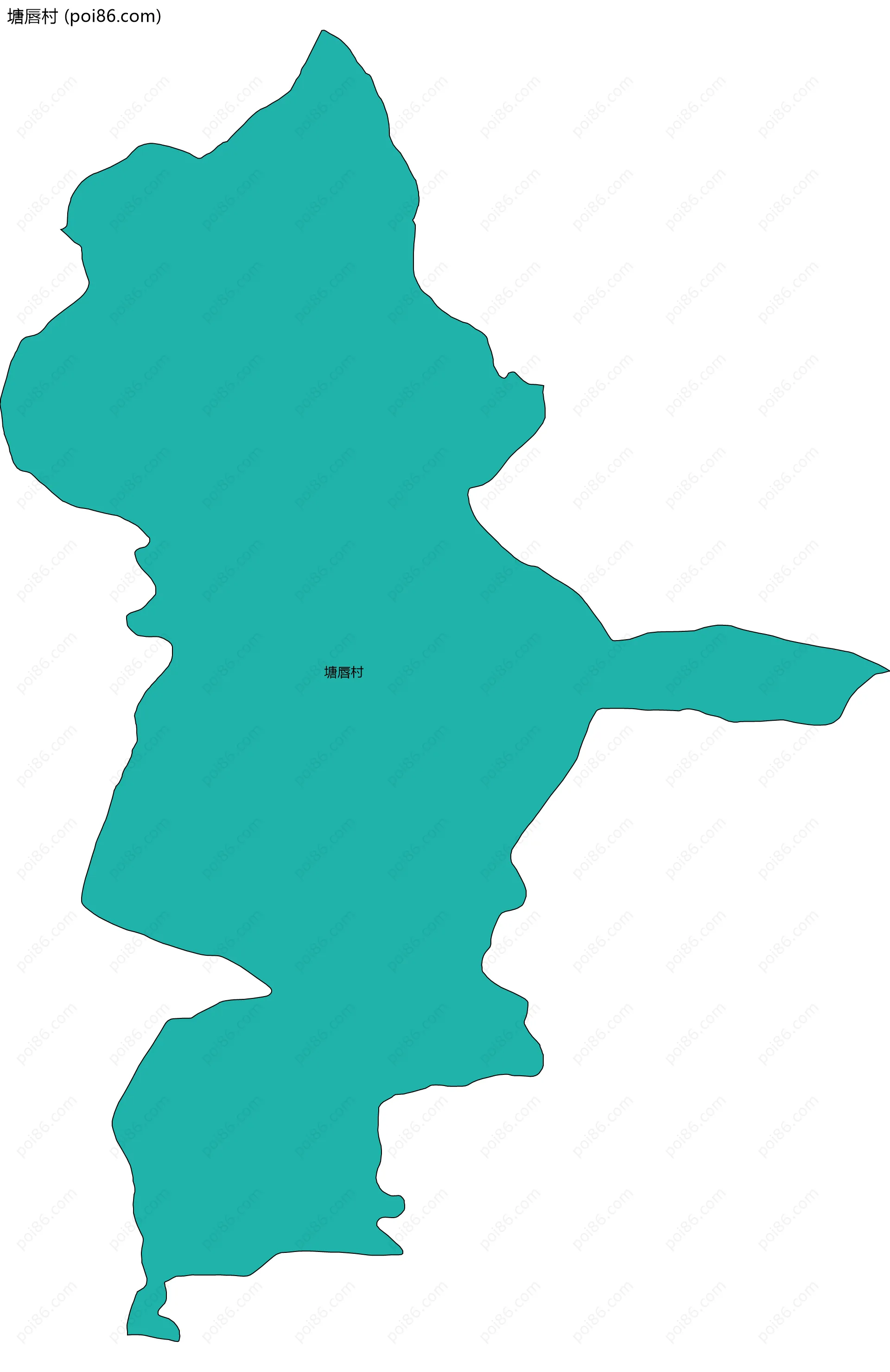 塘唇村边界地图