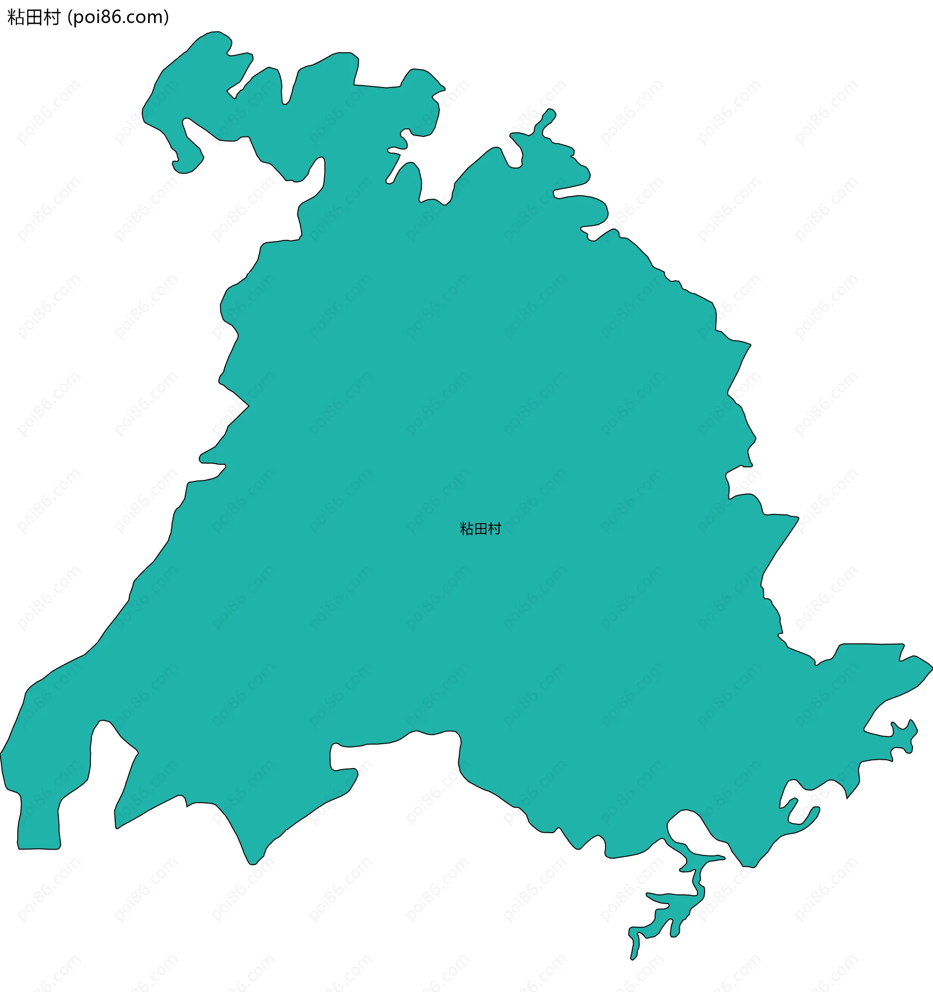 粘田村边界地图