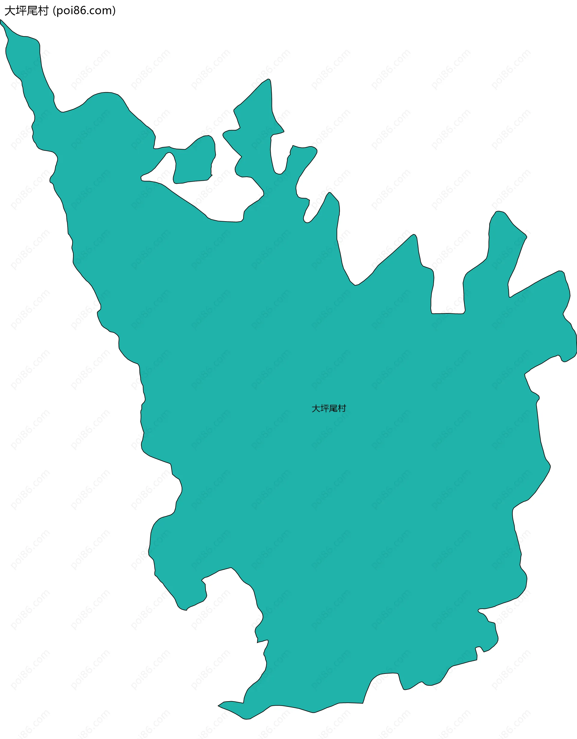 大坪尾村边界地图