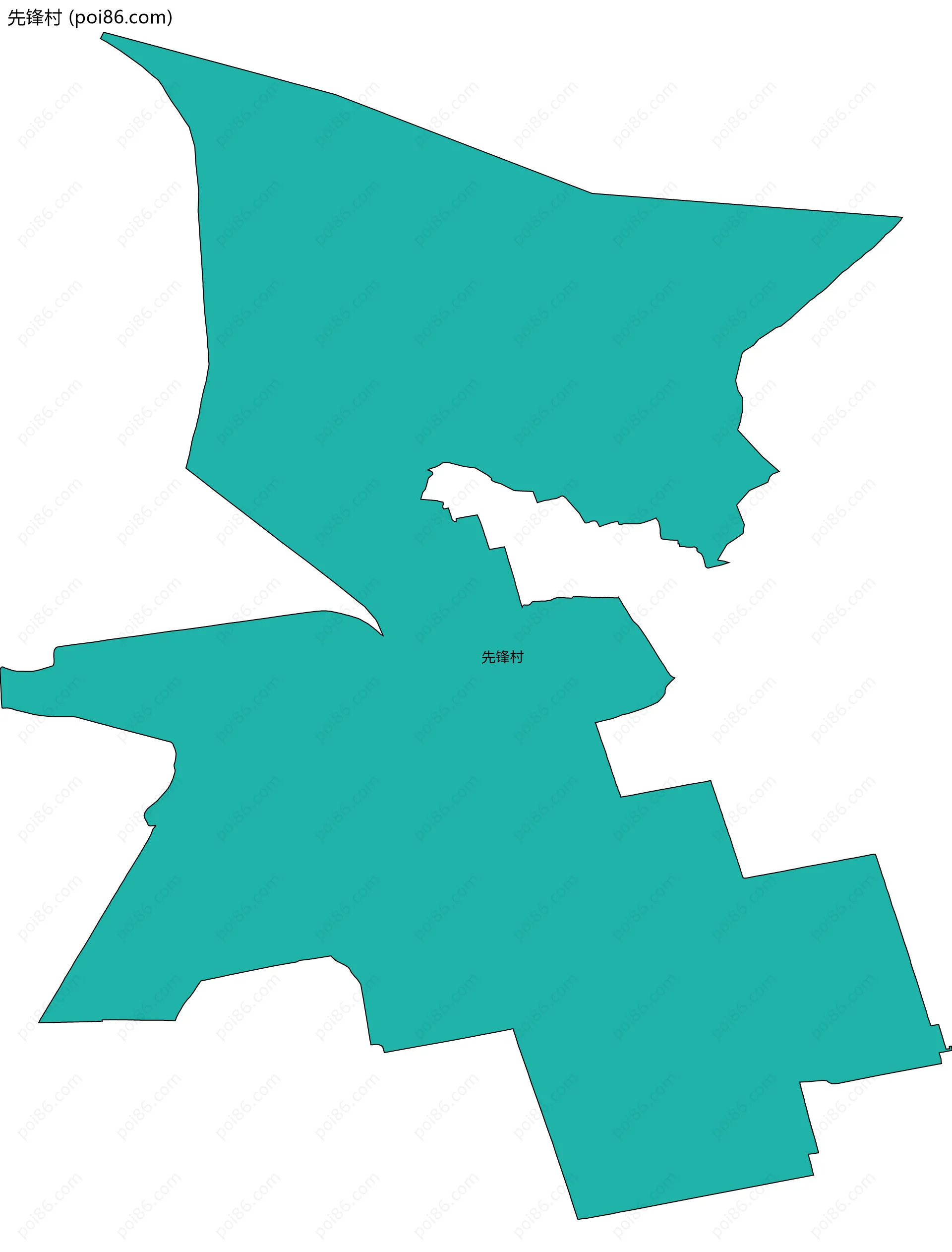 先锋村边界地图