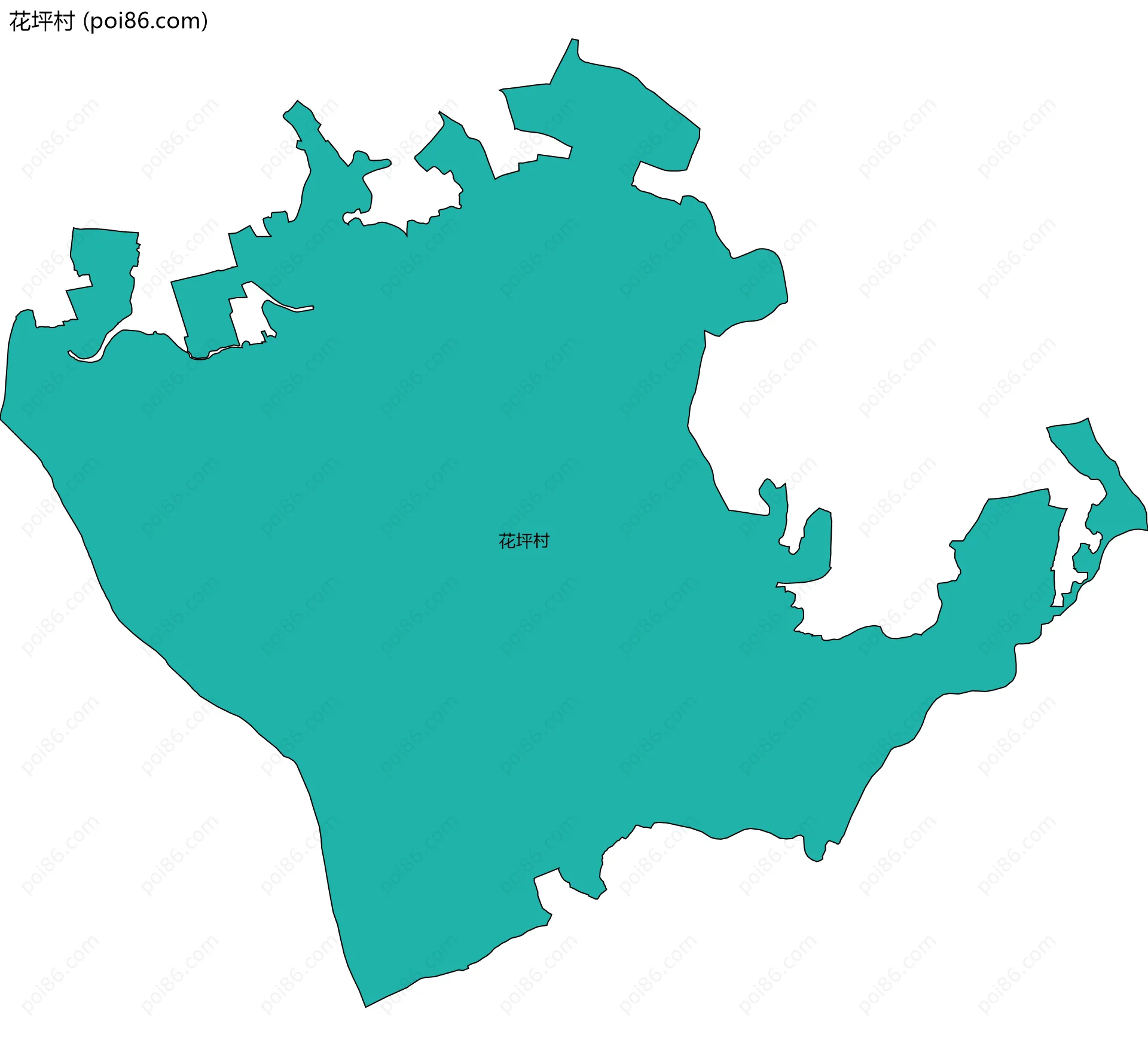 花坪村边界地图