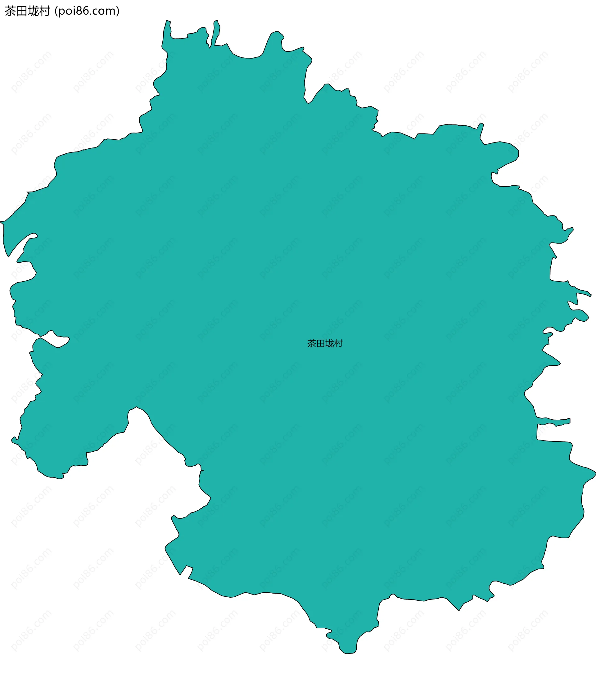 茶田垅村边界地图