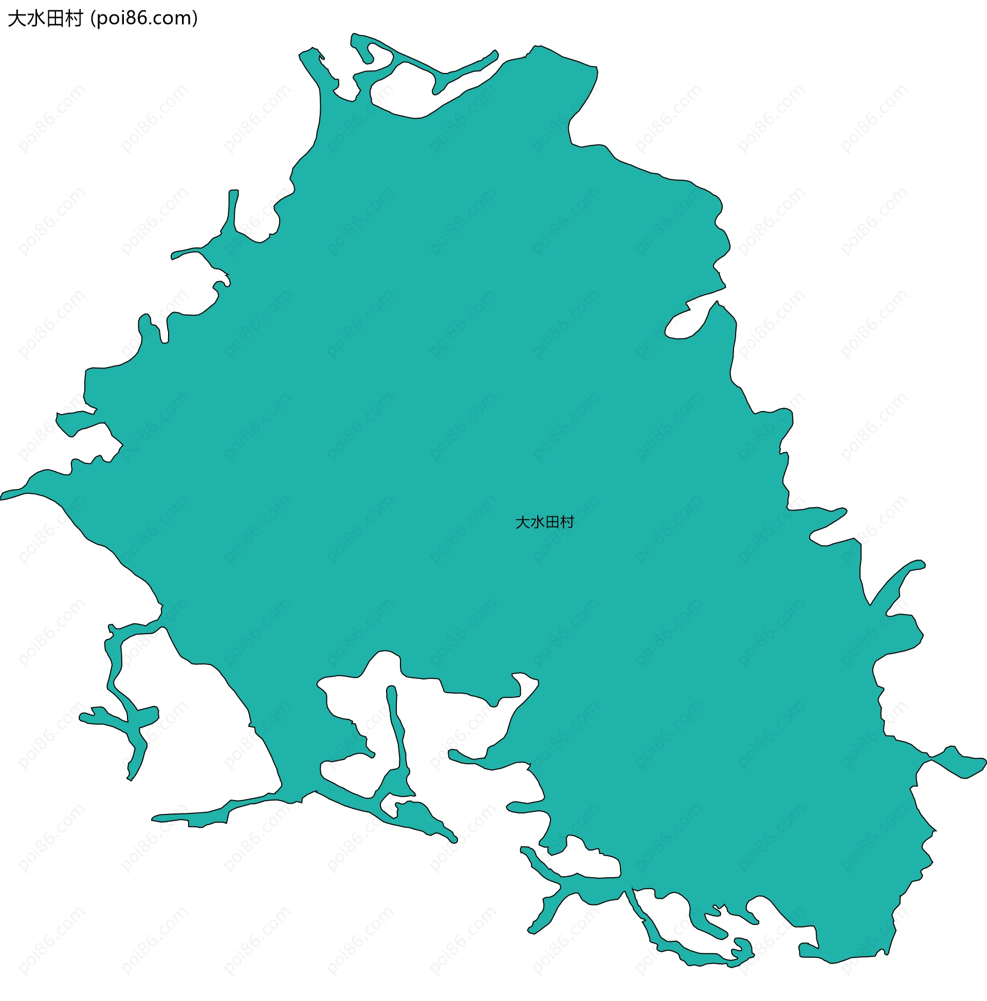 大水田村边界地图